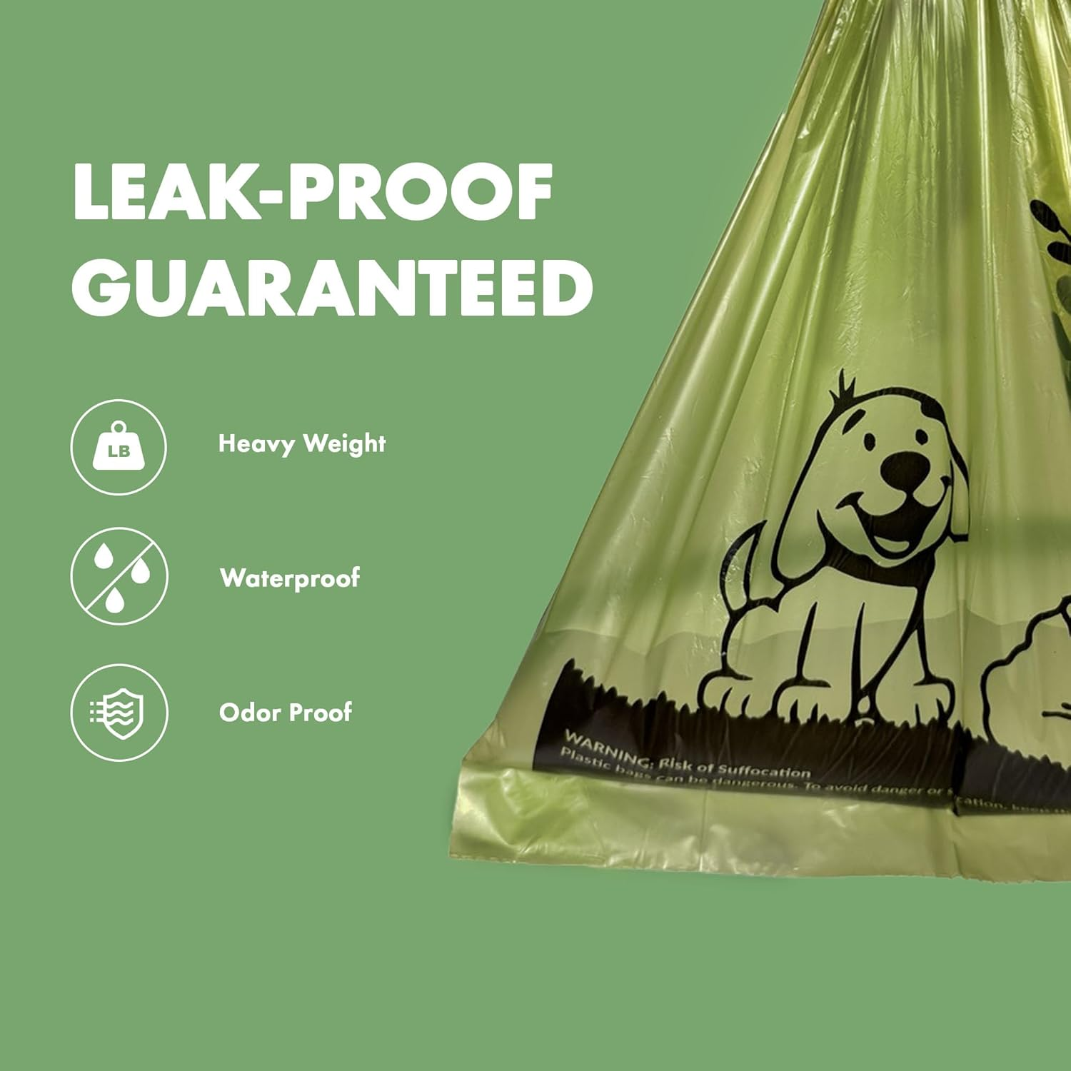 Gorilla Supply 1000 Green Dog Pet Poop Bags, EPI Technology, 50 Refill Rolls (Free Patented Dispenser) image number 5