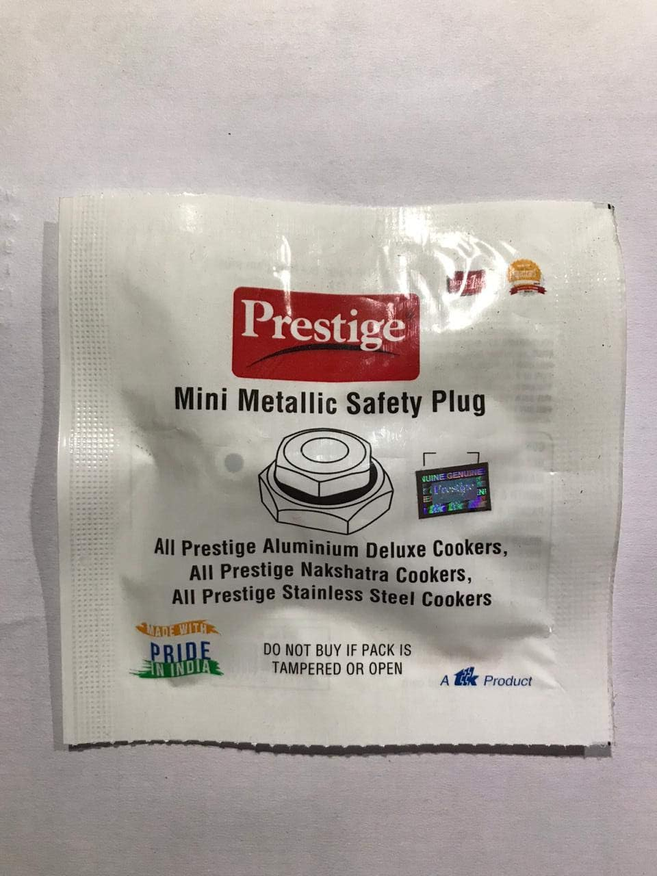 Prestige Mini Metallic Safety Plug(Pack of 3) For,Nakshta+,Deluxe+,Deluxe Alpha,Popular Stainless Steel Cooker image number 1