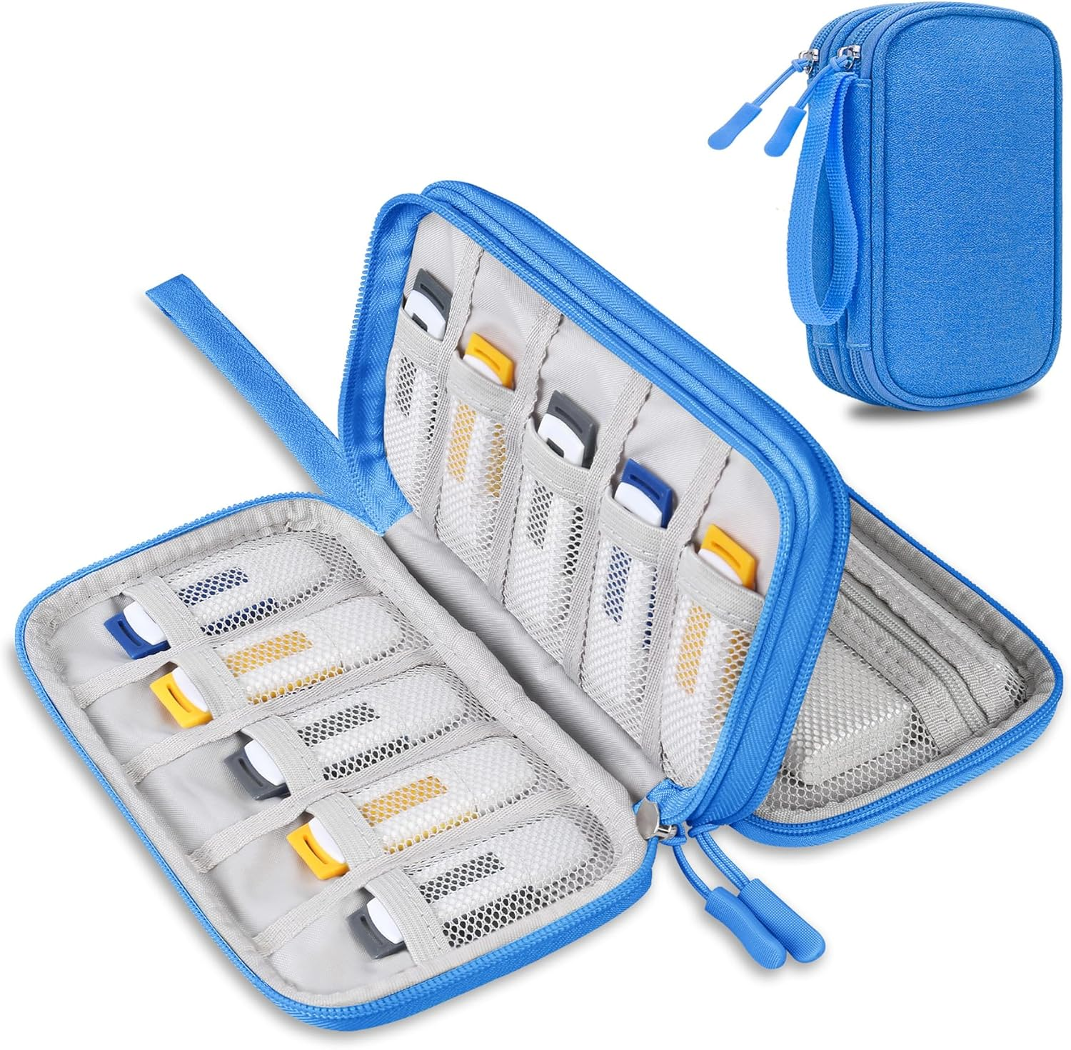 Lacdo USB Flash Drive Case Thumb Drive Holder Case Organizer Portable Electronic Accessories Storage Bag for Sandisk/Samdata/Samsung USB Flash Drives Jump Drive Memory Stick, SD Card, Cable, Black