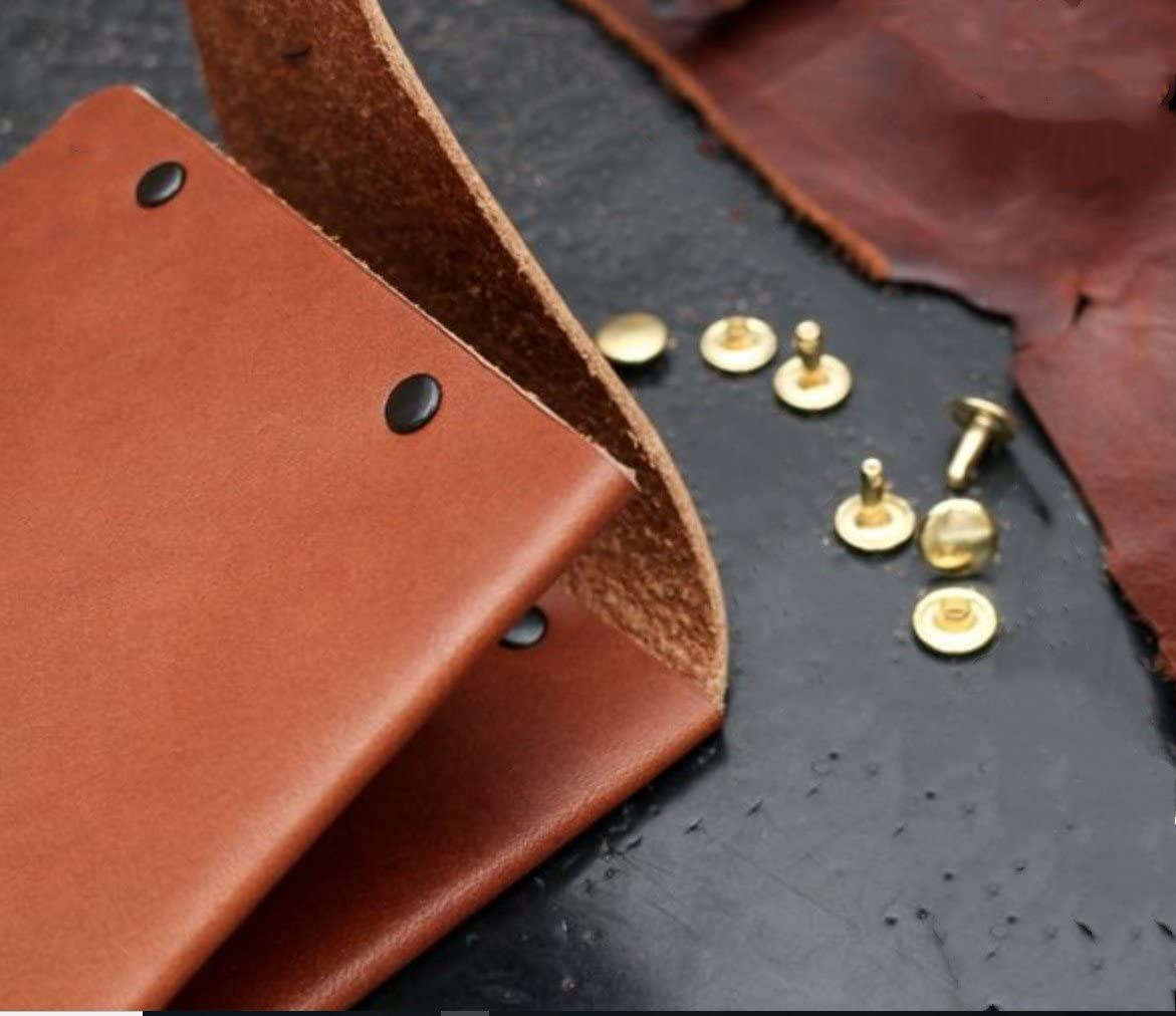 YMAISS 120 Sets Leather Rivets Double Cap Rivets with Fixing Tool Kit for Leather Craft Repairing Decoration, 2 Color 2 Size, Gunmetal Black and Gold