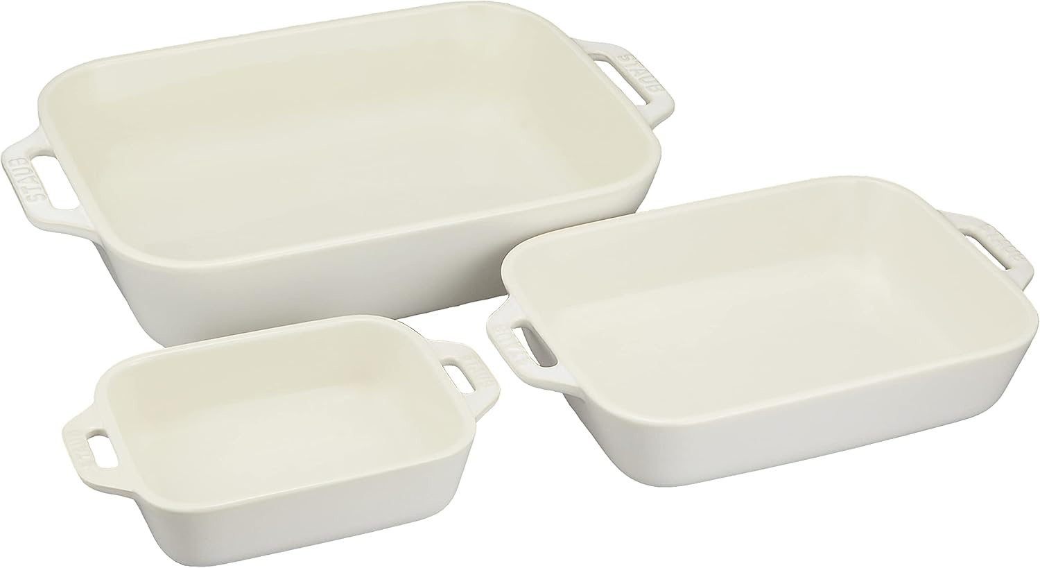 Staub Dish 40508-165 Rectangular Dish 5.5 X 4.3 X 6.3 Inches (14 X 11/20 X 16/27 X 20 Cm), 3 Piece Set, Ivory Ceramic Set, Au Gratin Dish, Oven, Microwave Safe image number 5