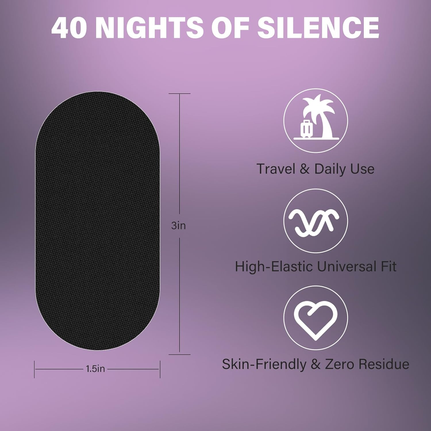 Mouth Tape for Sleeping &ndash; Anti-Snoring Mouth Strips, Skin-Friendly & Hypoallergenic with Gentle Adhesive, Supports Nasal Breathing for Comfortable Sleep, 40 Pack image number 1