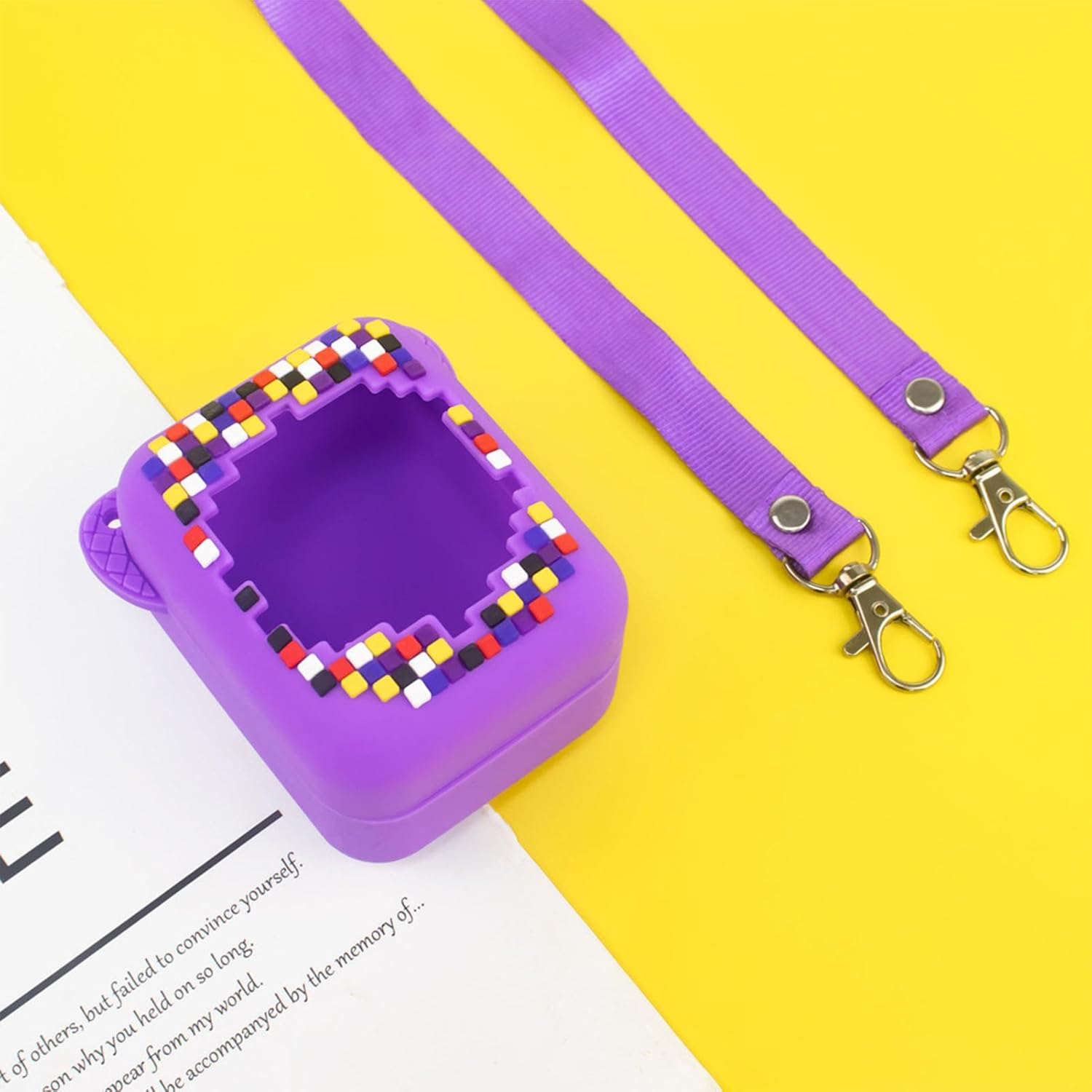 Silicone Cover Case with Lanyard for BITZEE Interactive Toy Digital Pet, Scratch Resistant Electronic Pets Travel Storage Bag. (Purple) image number 3