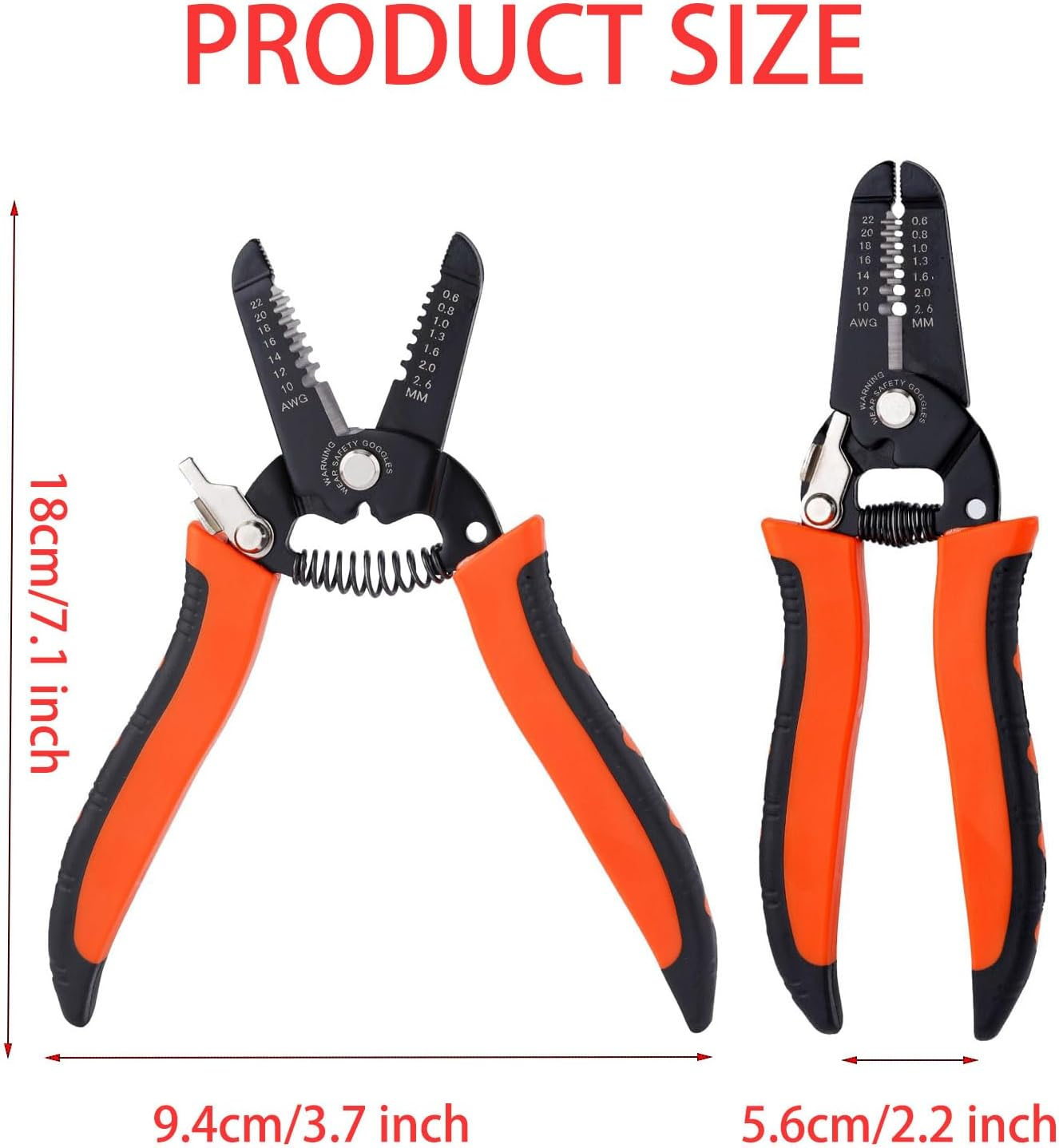 7 Inch Wire Stripper Tool and Cutter, Wire Crimping Tool,Multi-Function Hand Tool for Crimping Stripping,Cutting for 10-22 AWG Solid and Stranded Wires,Made of 65Mn for Durability image number 3