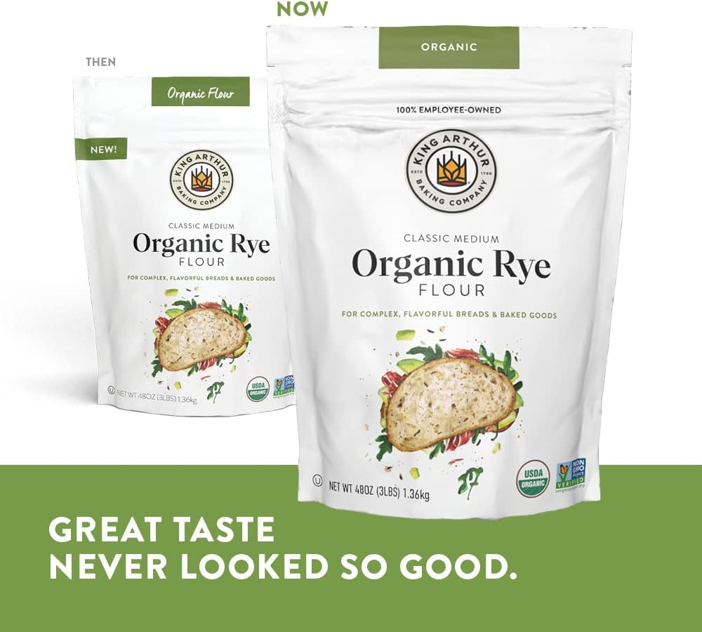 King Arthur Flour Organic Medium Rye Flour for Complex Flavorful Breads & Baked Goods, 100% Organic Non-Gmo Project Verified, 3 Pounds (Pack of 1) image number 4