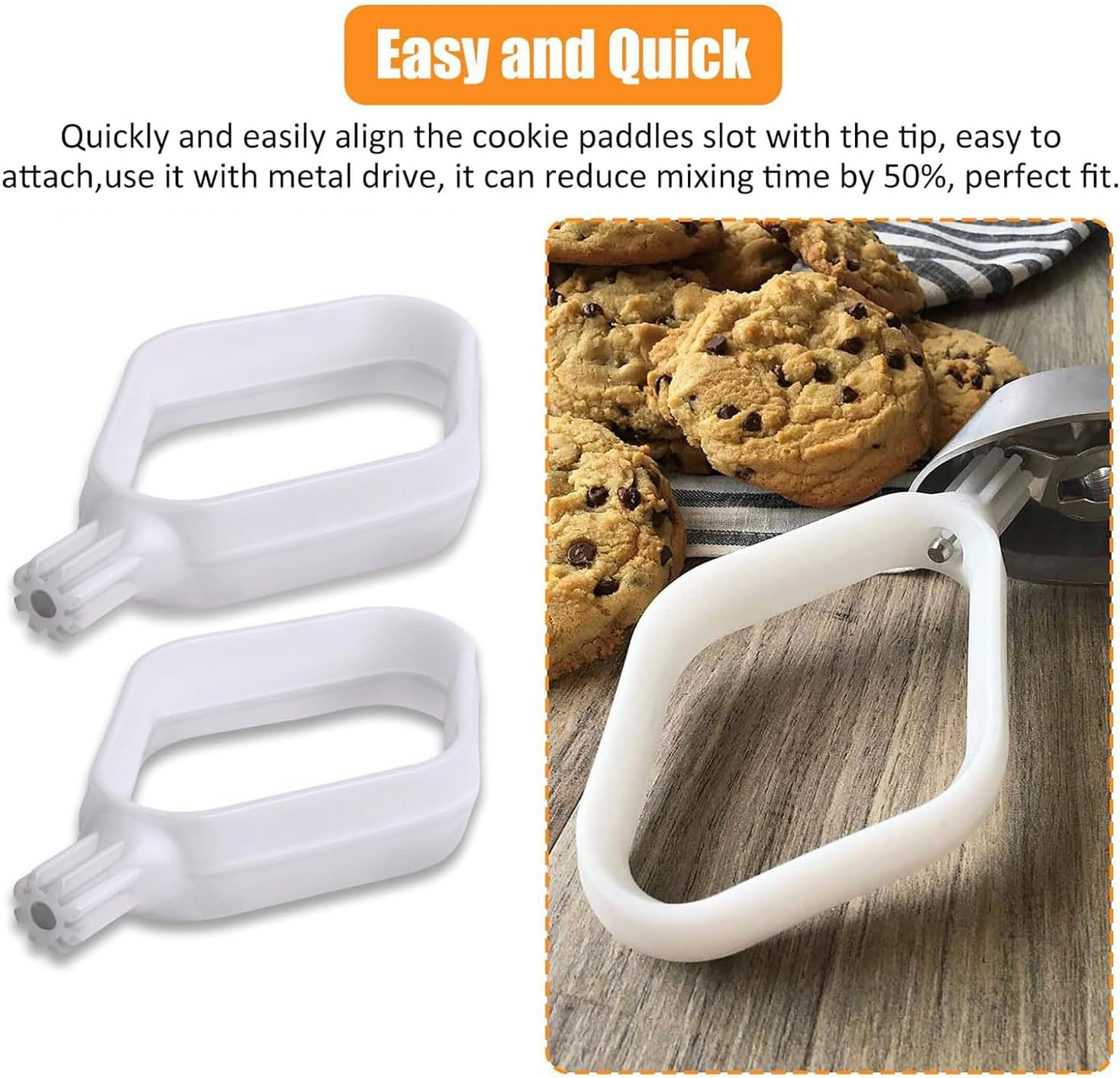 2 Pack Cookie Paddles Fit for BO-SCH Mixers,Cookie Dough Paddles Replace for BO-SCH Universal&Universal plus Mixer,Food Grade image number 2