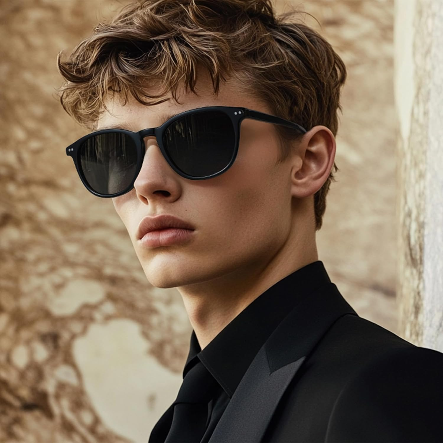 ZENOTTIC Polarized round Sunglasses for Men Women Trendy Shades UV400 Protecion Classic Circular Acetate Sun Glasses image number 2