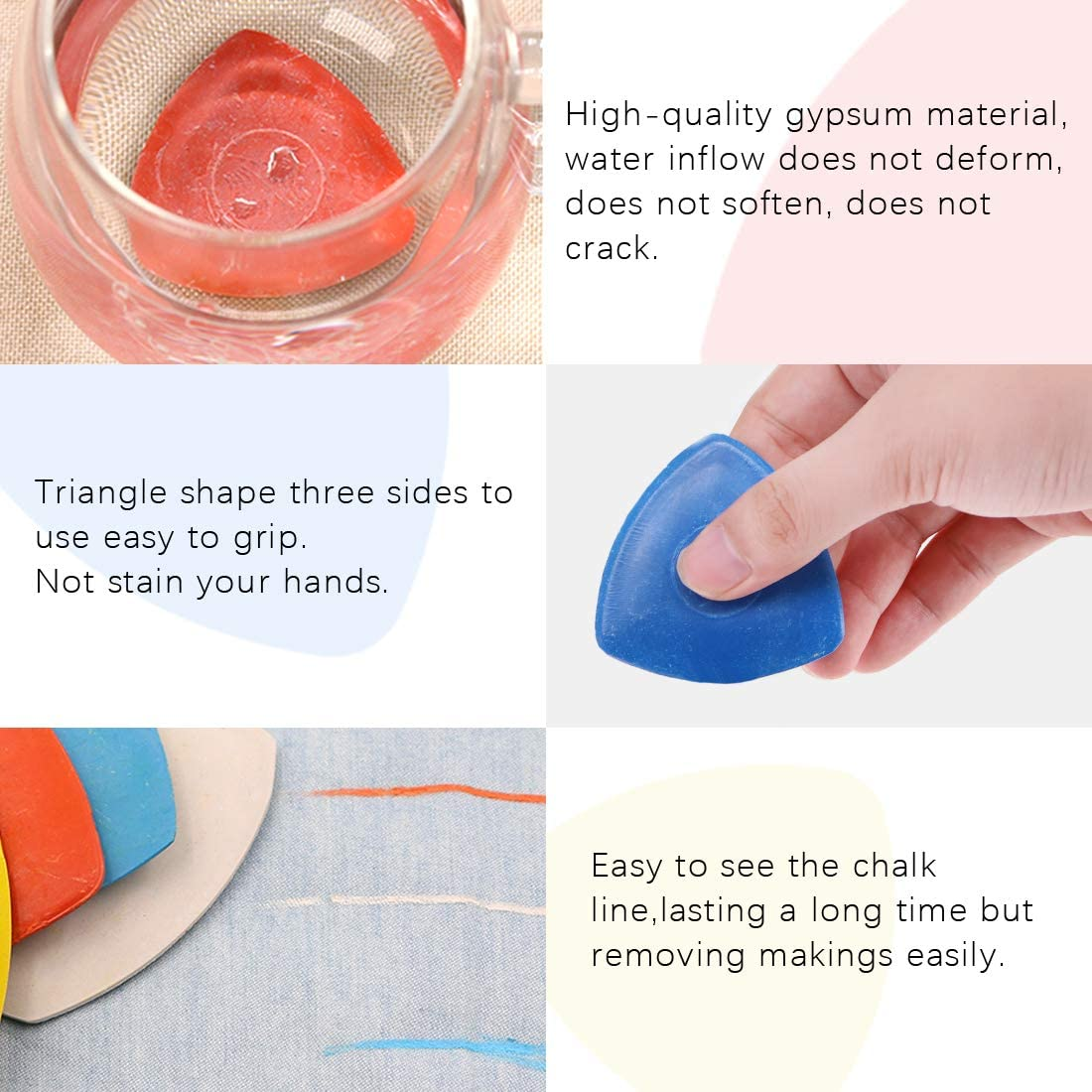 Swpeet 43Pcs Sewing Tools Kit, 10Pcs Professional Tailor'S Chalk and 12Pcs Sewing Mark Pencil with 12Pcs 5 Color Disappearing Erasable Ink Fabric Marker Pen and 10Pcs Plastic Clips for Sewing Marking&hellip; image number 2