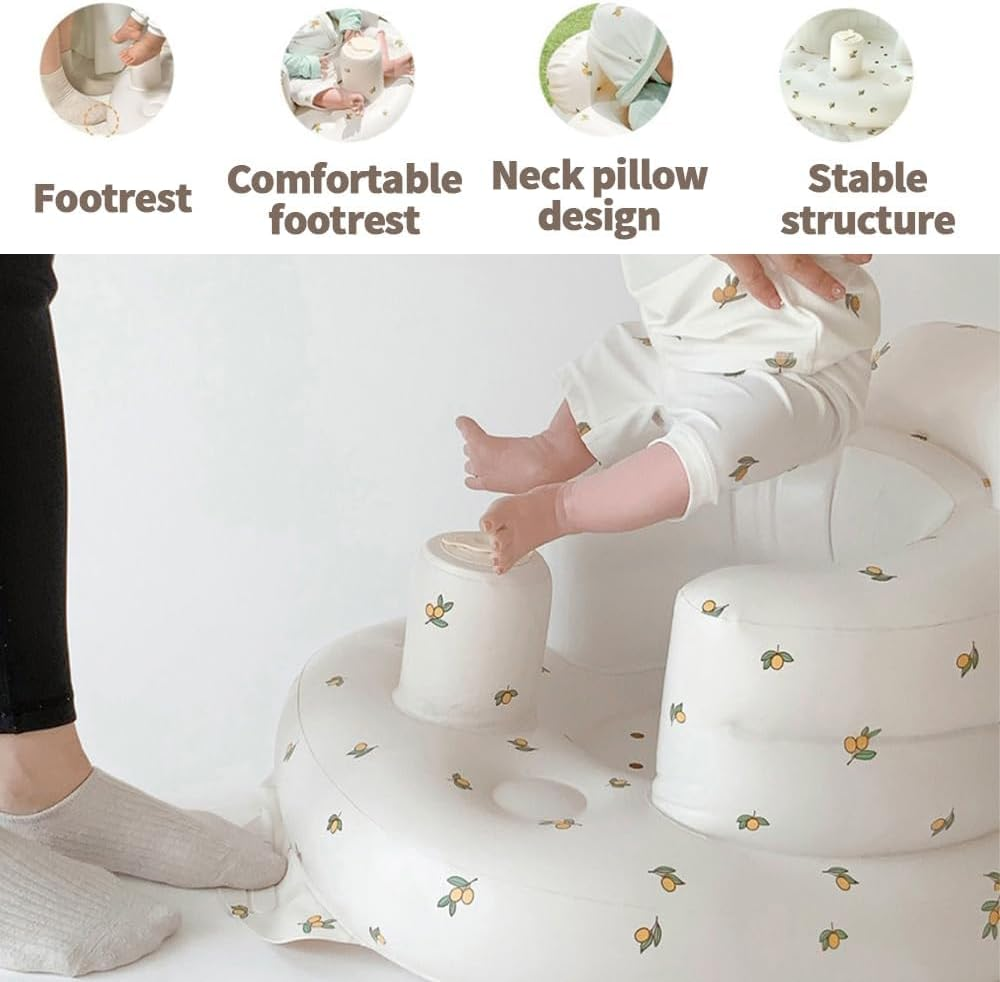 Inflatable Chair, Back Support Sofa, Feeding Shower Chair with Spine and Waist Protection for Easy Feeding, Seat for Bathroom, Outdoors and Travel