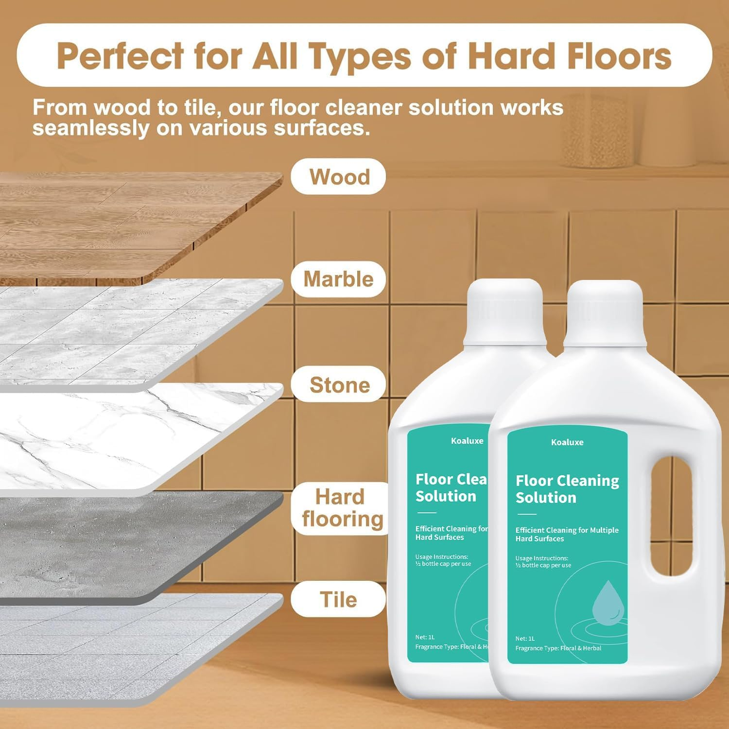 Floor Cleaning Solution,4-Pack,1000Ml/33.8 Fl Oz,Compatible with Dreame X40 Ultra/X50 Ultra/L40 Ultra/L10Spro Ultra Heat/X30 Ultra Robot Vacuum Floor Cleaner Liquid Refill image number 5