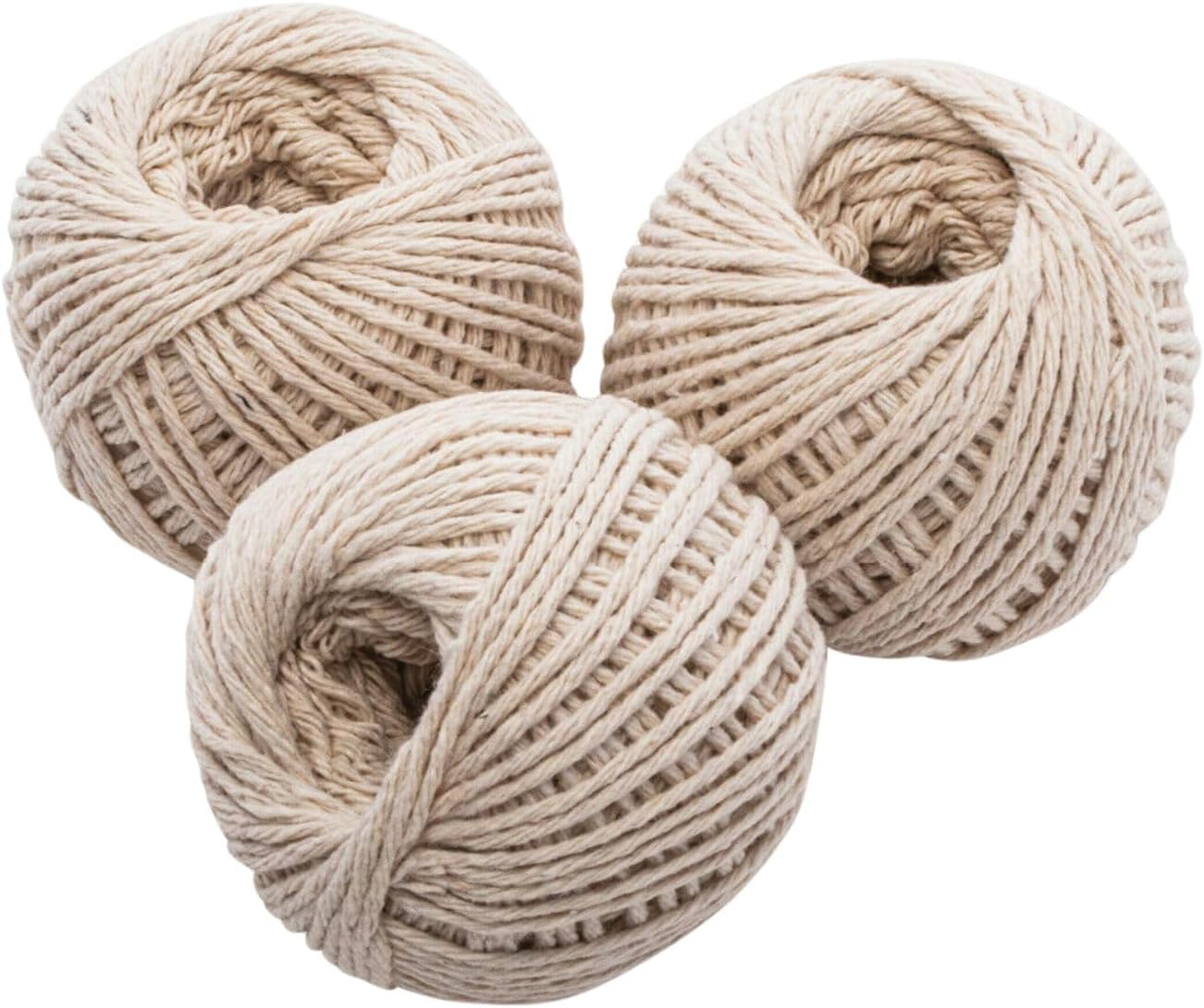 Leona Co 5Mm Natural Cotton Rope, 3 X 40M Cord Twine, Heavy Duty Sisal String Cord Rope for DIY Arts Crafts, Gardening, Bundling, Decorating, Cat Scratching Post, Gift Wrapping image number 4