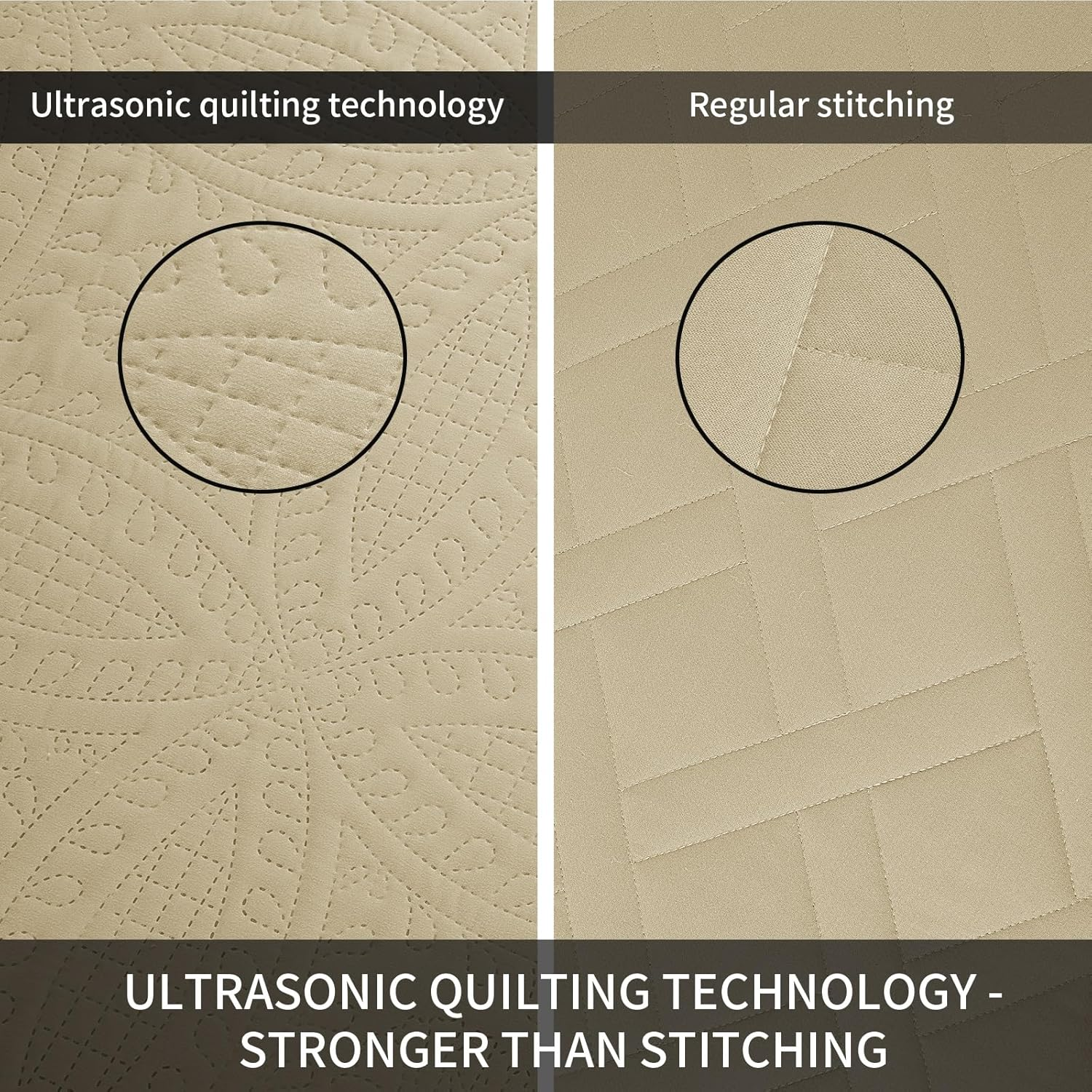 HOMBYS Oversized King Bedspreads 122X138, 3 Pieces Alaskan King Quilt Set, Lightweight, Soft & Extra Oversized Coverlet Bedding Set for All Seasons image number 2