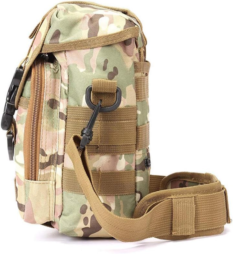 Outdoor Sports Hiking Sling Pack Camouflage Tactical Shoulder Small Camera Gear Bag - Green image number 4