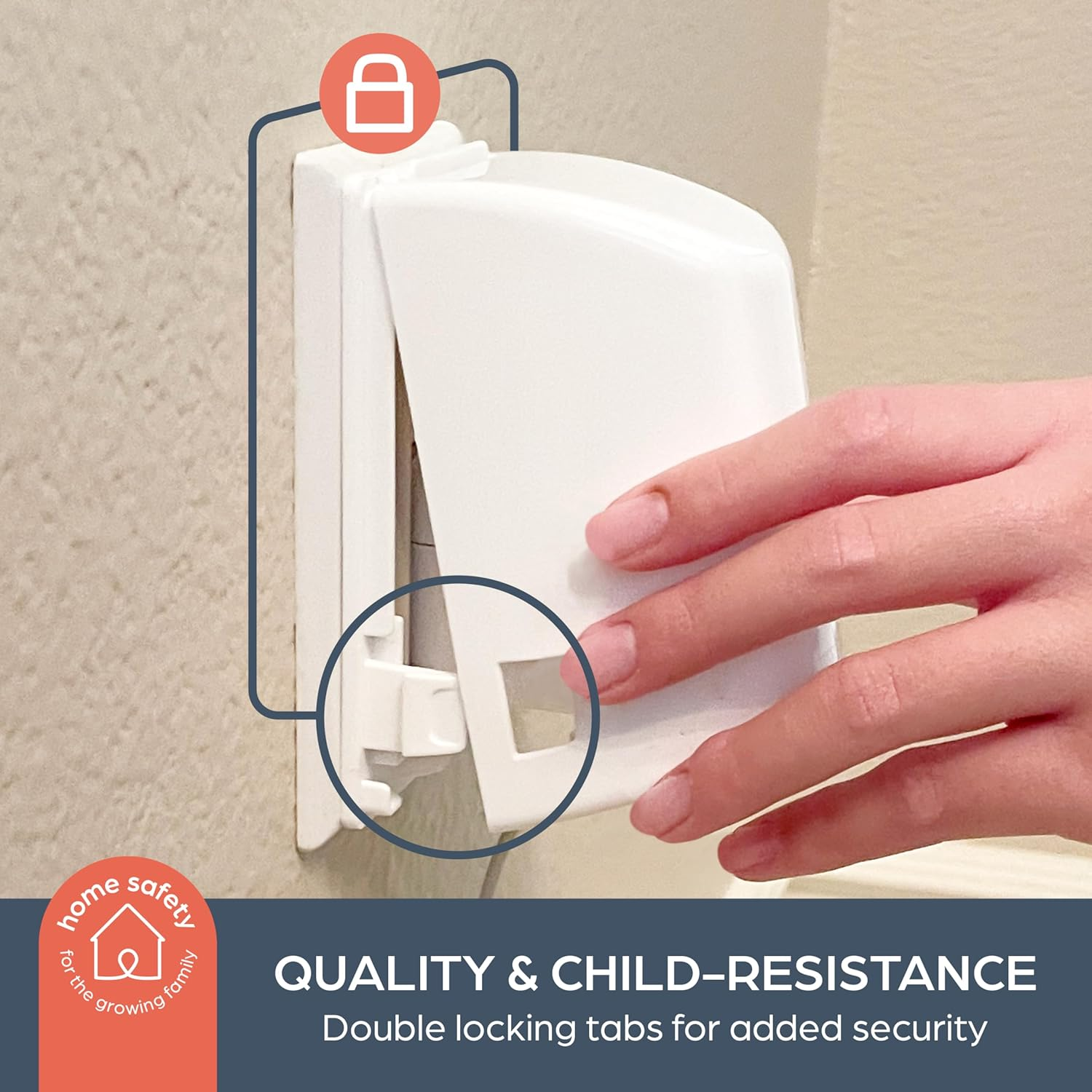 Dreambaby Dual Fit Outlet Plug Cover - Model L907 - Electrical Socket Guard for Standard and Decora, White, 2 Count (Pack of 1) image number 2