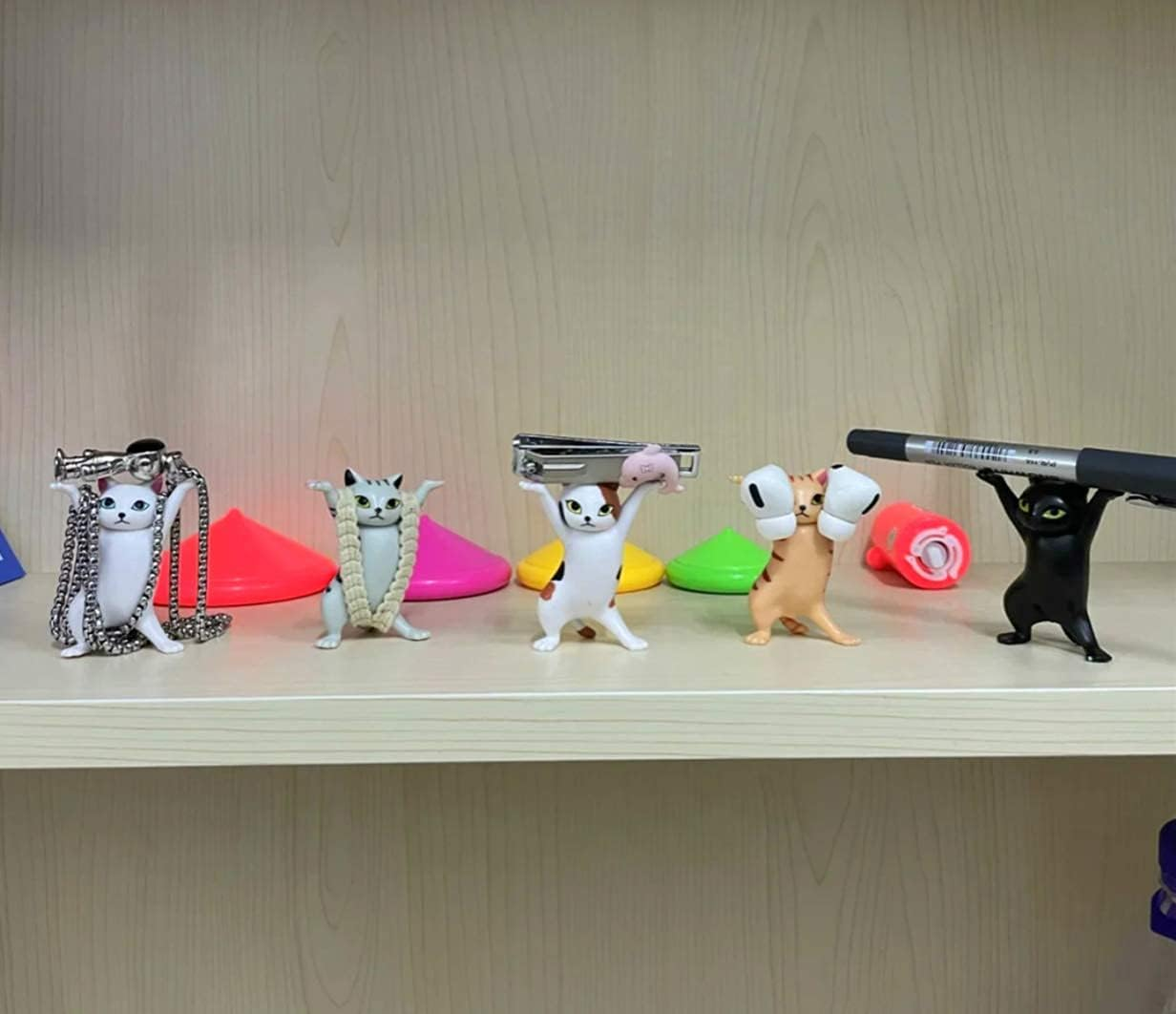 Igone Dancing Cats Pen Holder,Cat Lover Gifts,Creative the Coffin Dancers for Desk or Home Decoration Ornaments Small Item Storage Cute Working Cats 5PCS image number 1