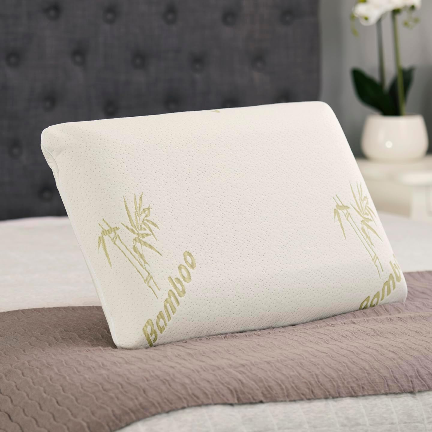 Tontine Comfortech Memory Foam Pillow &ndash; Medium Height and Firm Support for Custom Contouring &ndash; Aircell Memory Foam Moulds to Head and Neck Shape for Pressure Relief and Alignment &ndash; Machine Washable image number 1