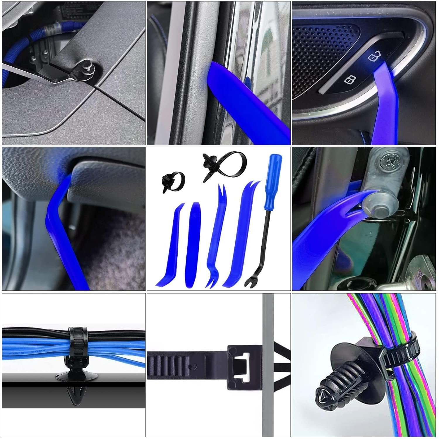 1365Pcs Car Push Retainer Clips Body Clips Plastic Fasteners Kit Fender Rivet Clips 44 Most Popular Sizes Nylon Auto Push Pin Rivets Set for Toyota GM Ford Honda Acura Chrysler,Blue image number 5