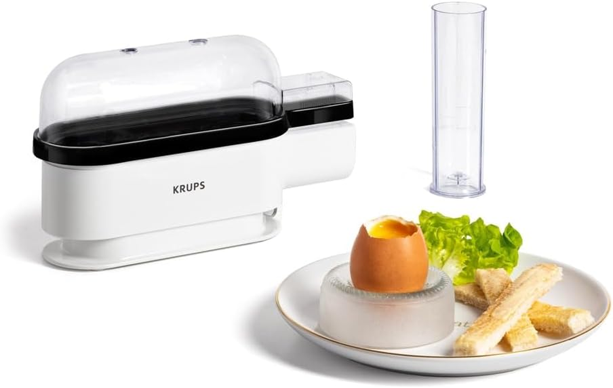 Krups Ovomat Trio EG234115 Egg Boiler for up to 3 Eggs Includes Water Measuring Cup with Egg Cutter Egg Holder Beep Sound Bpa-Free image number 1