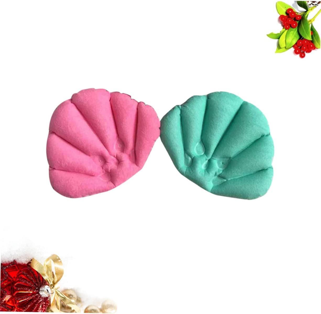 Beavorty 2Pcs Inflatable Bath Pillow Suction Cups Comfortable Spa Headrest Cushion for Bathtub Bathroom Use Random Color image number 4
