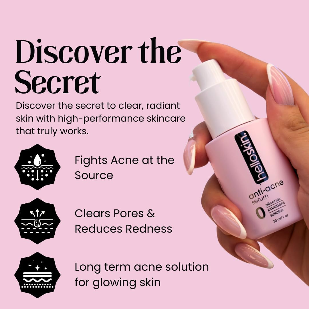 Azelaic Acid 20% & Niacinamide 10% | Helloskin anti Acne Serum (30Ml) | Face Serum for Acne Marks and Rosacea Clears Rosacea | Kills Acne | Men and Women Daily Serum for Clear Smooth, Radiant, Glowing Skin image number 5