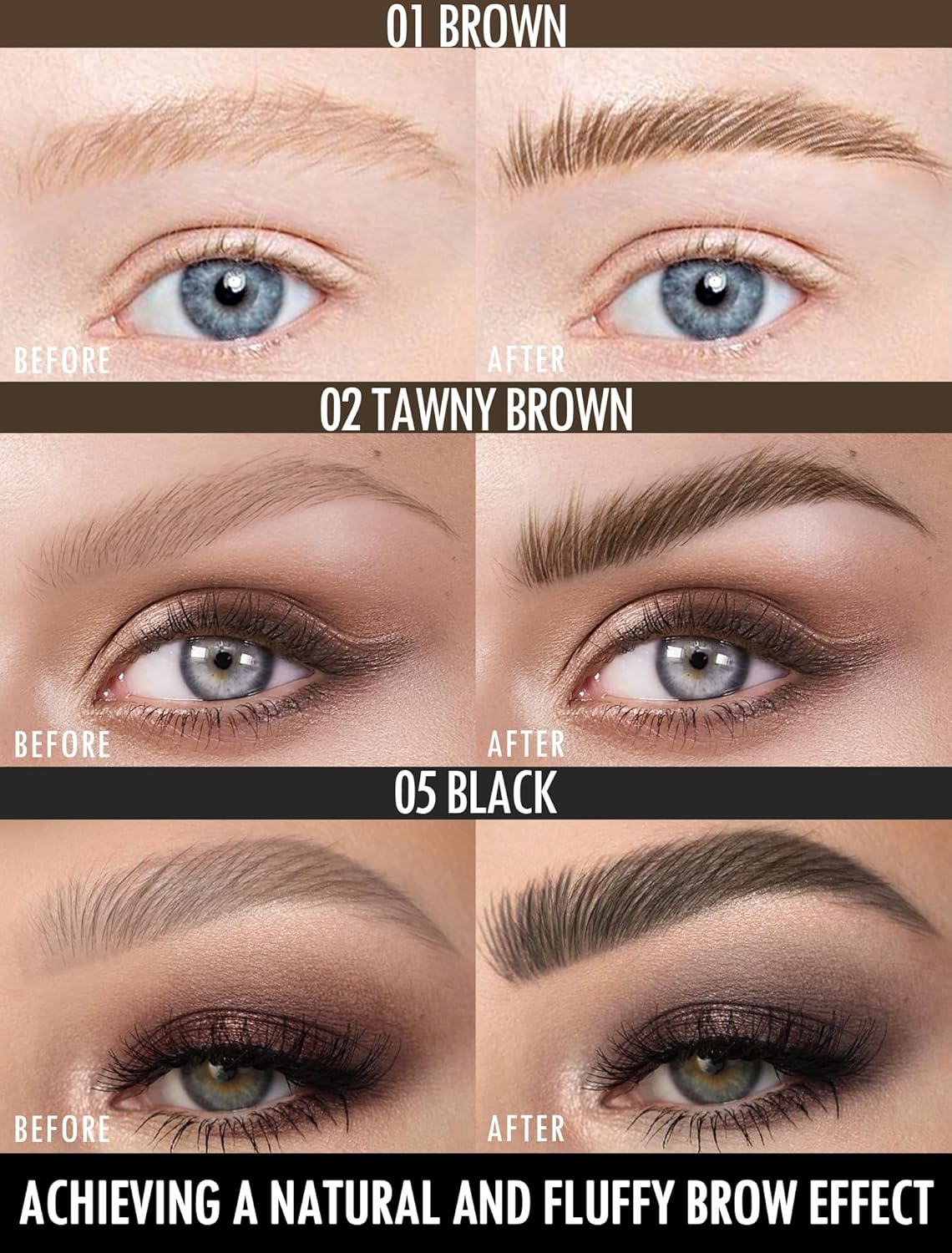 Anglicolor Eyebrow Pen Easy to Use, Angled Square Brush Quick Drying, Natural, Hair-Like Strokes, 24Hrs Long-Lasting, Waterproof, Smudge-Proof, Multiple Uses (01Brown) image number 6