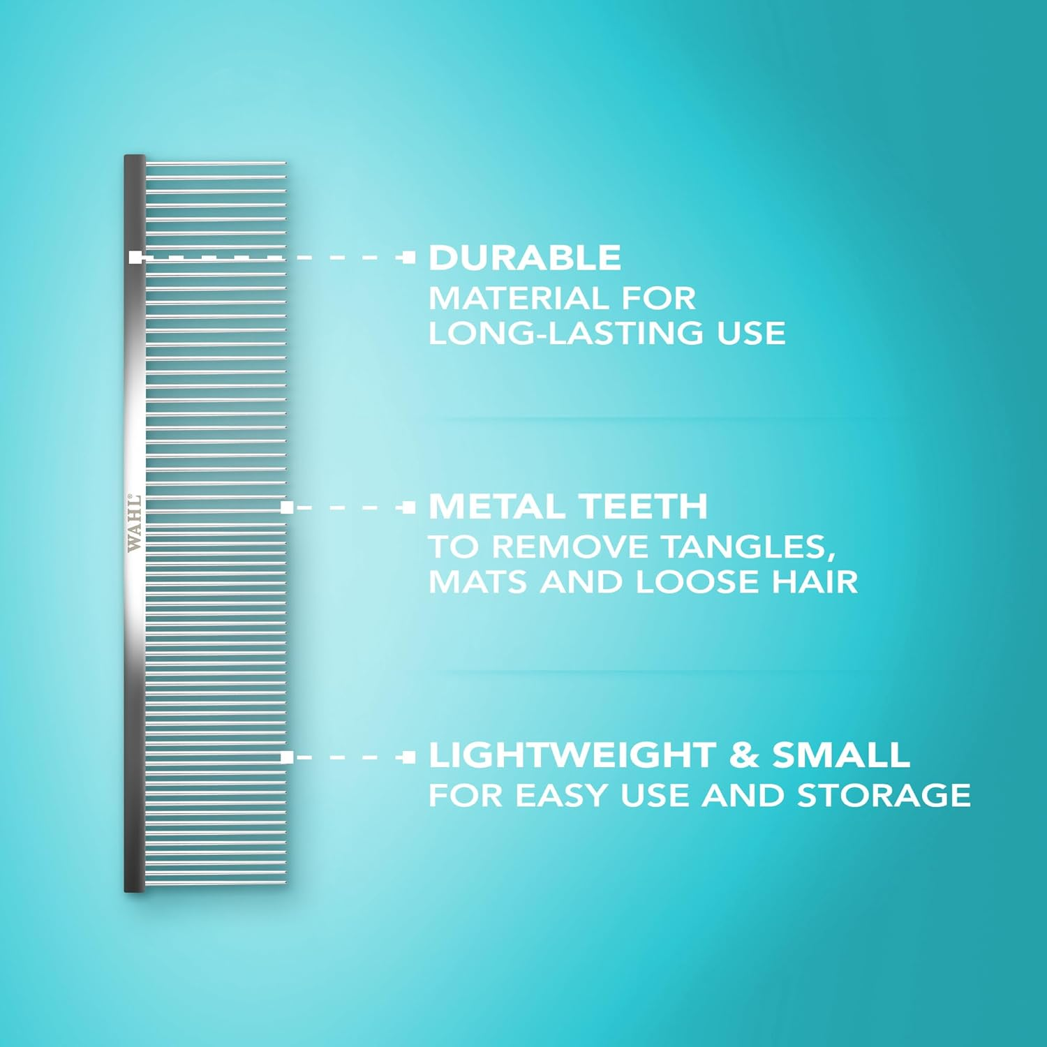 Wahl Pro Styling Comb for Dogs and Cats, 6-Inch Length image number 4