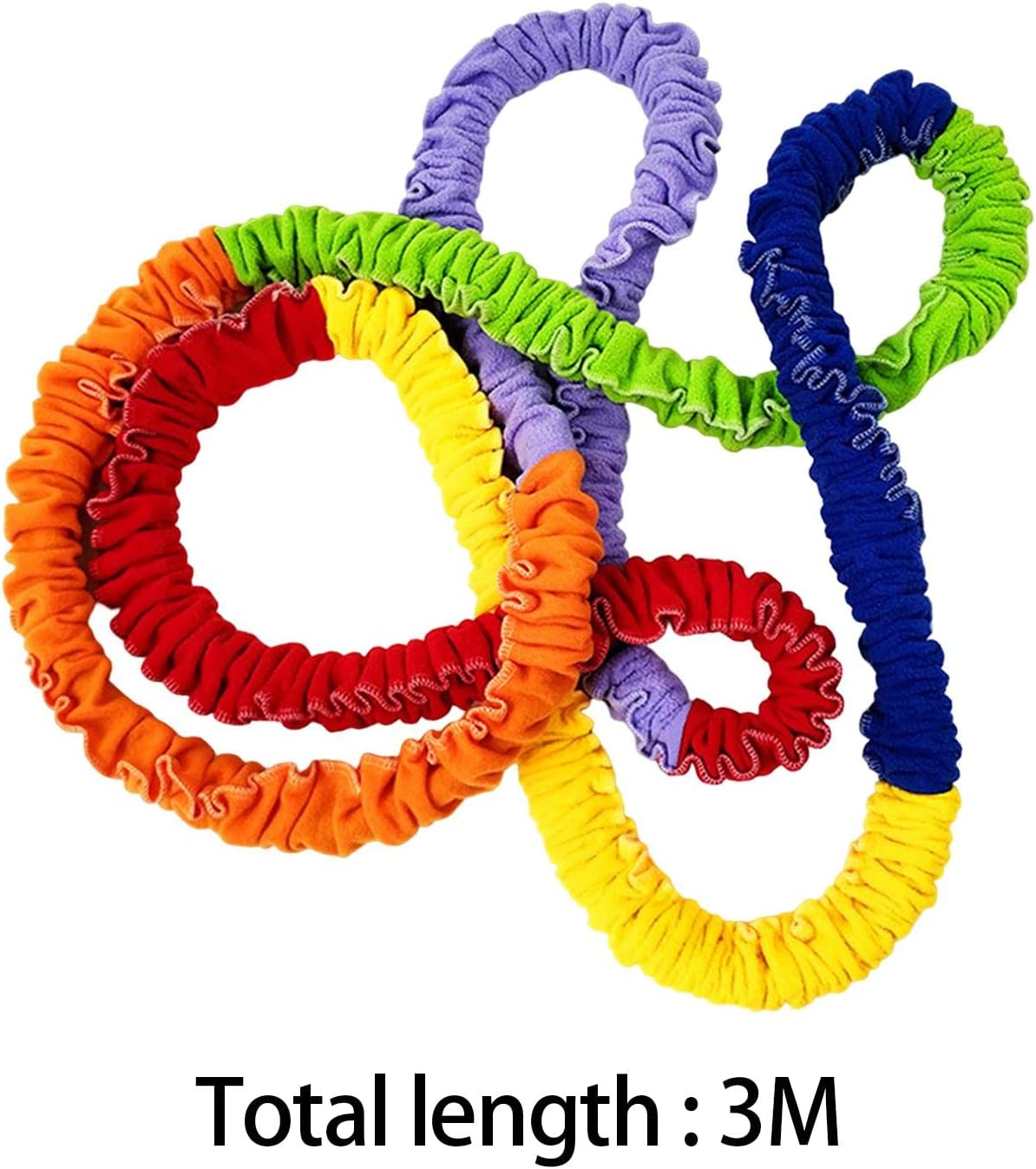 Vaveren Elastic Cooperative Stretchy Band Resistance Band Sensory Integration Training Toy Soft Multi Sizes for Outdoor Activities Kindergarten Kids, 3M image number 3