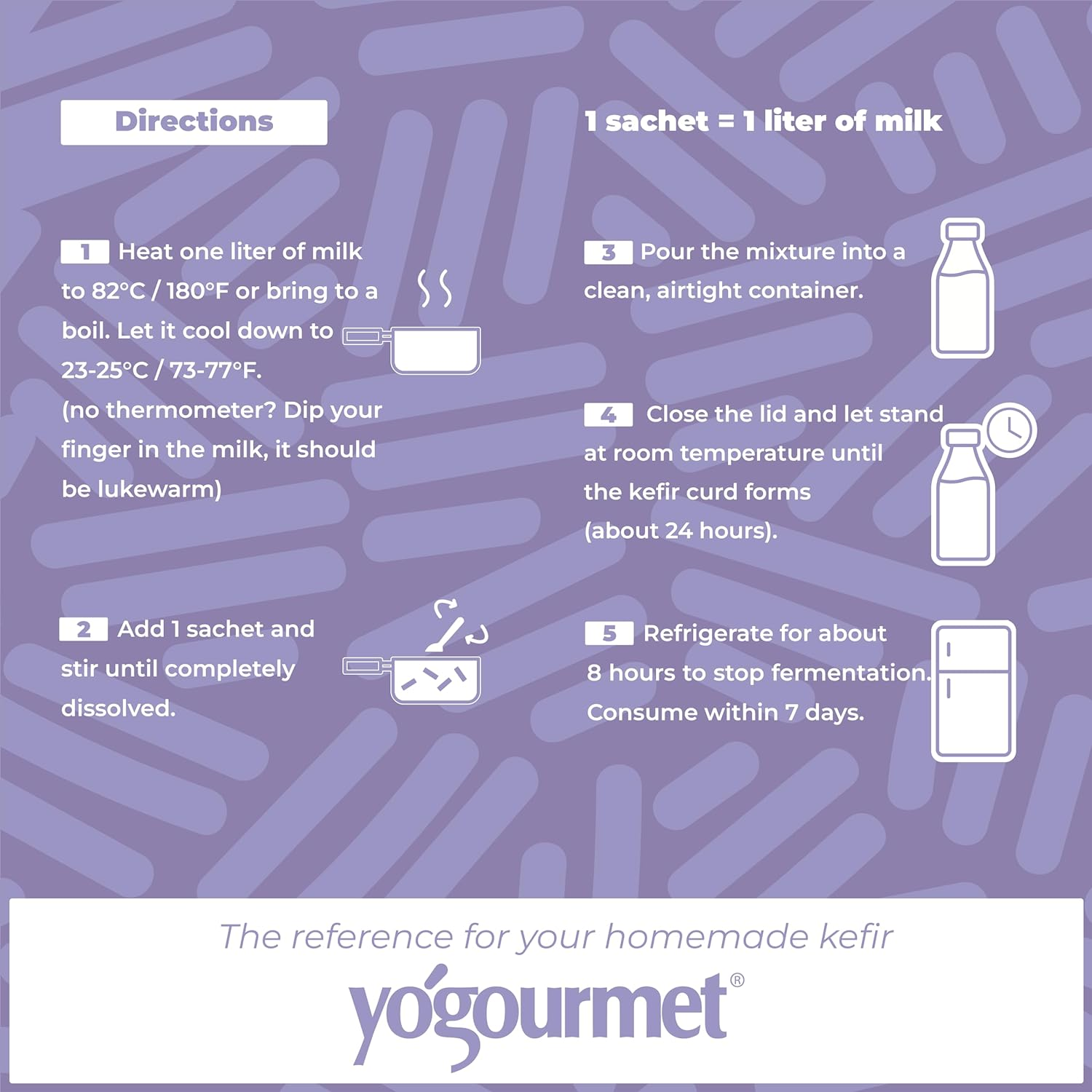 Yogourmet Kefir Starter with Probiotics (12 Sachets = 12 Liters) Starter Culture - All Natural, Gluten Free, Kosher, Halal - 3 G Sachets image number 1