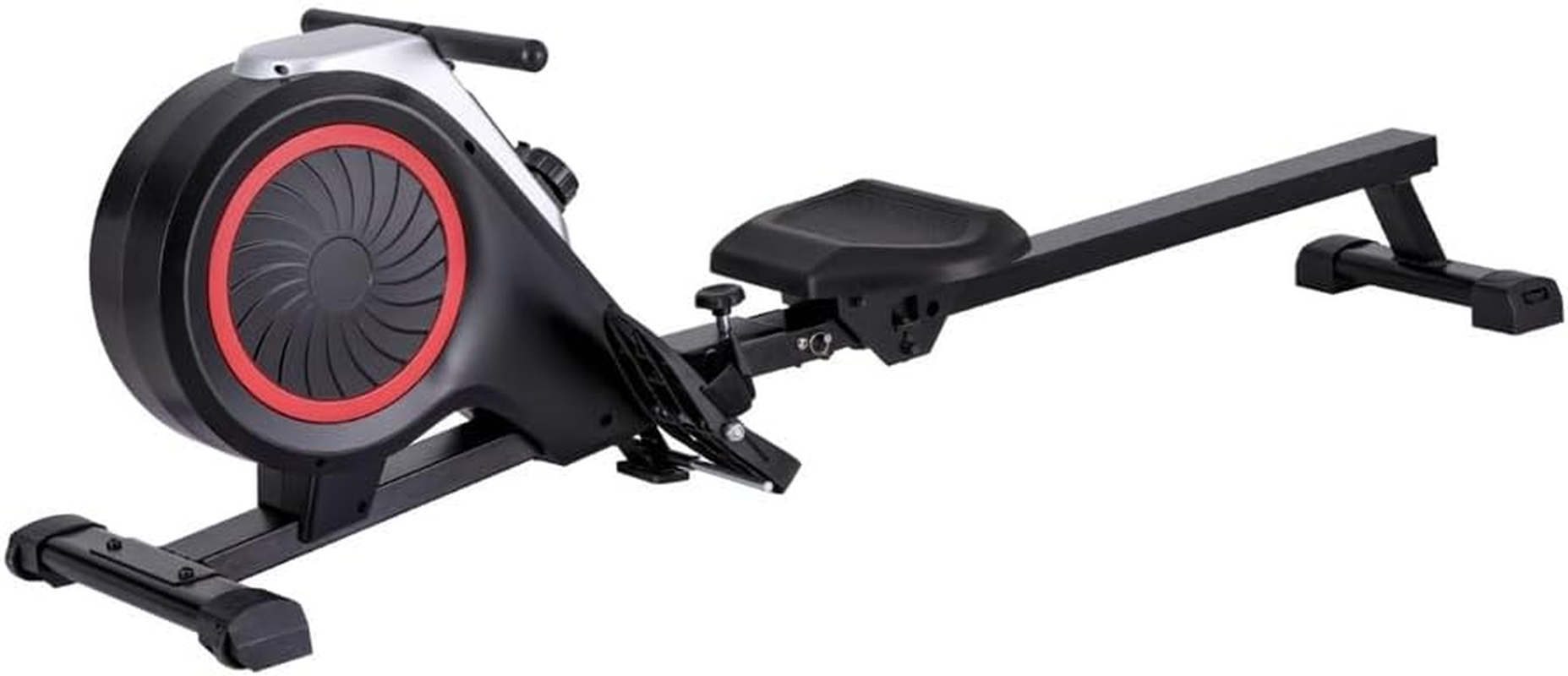 Everfit Elastic Rope Resistance Rowing Machine, Foldable Magnetic Rower Home Gym Fitness Equipment Cardio Workout Exercise, Adjustable 16 Levels 120KG Weight Capacity LCD Monitor Black image number 5