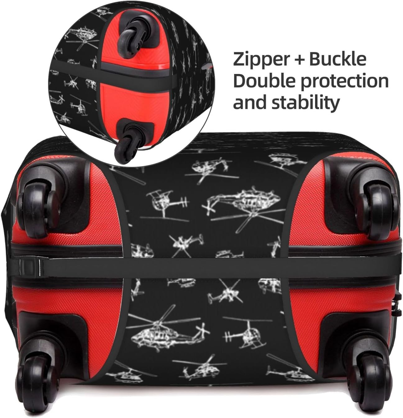 Obabo Grape Travel Luggage Cover,Washable Suitcase Cover Protector Anti-Scratch Suitcase Cover Fits 18-32 In, Helicopter, M image number 1