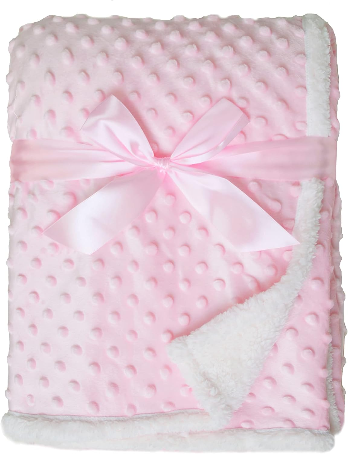 American Baby Company Heavenly Soft Chenille Sherpa Toddler Blanket, Pink, 36" X 48", for Girls