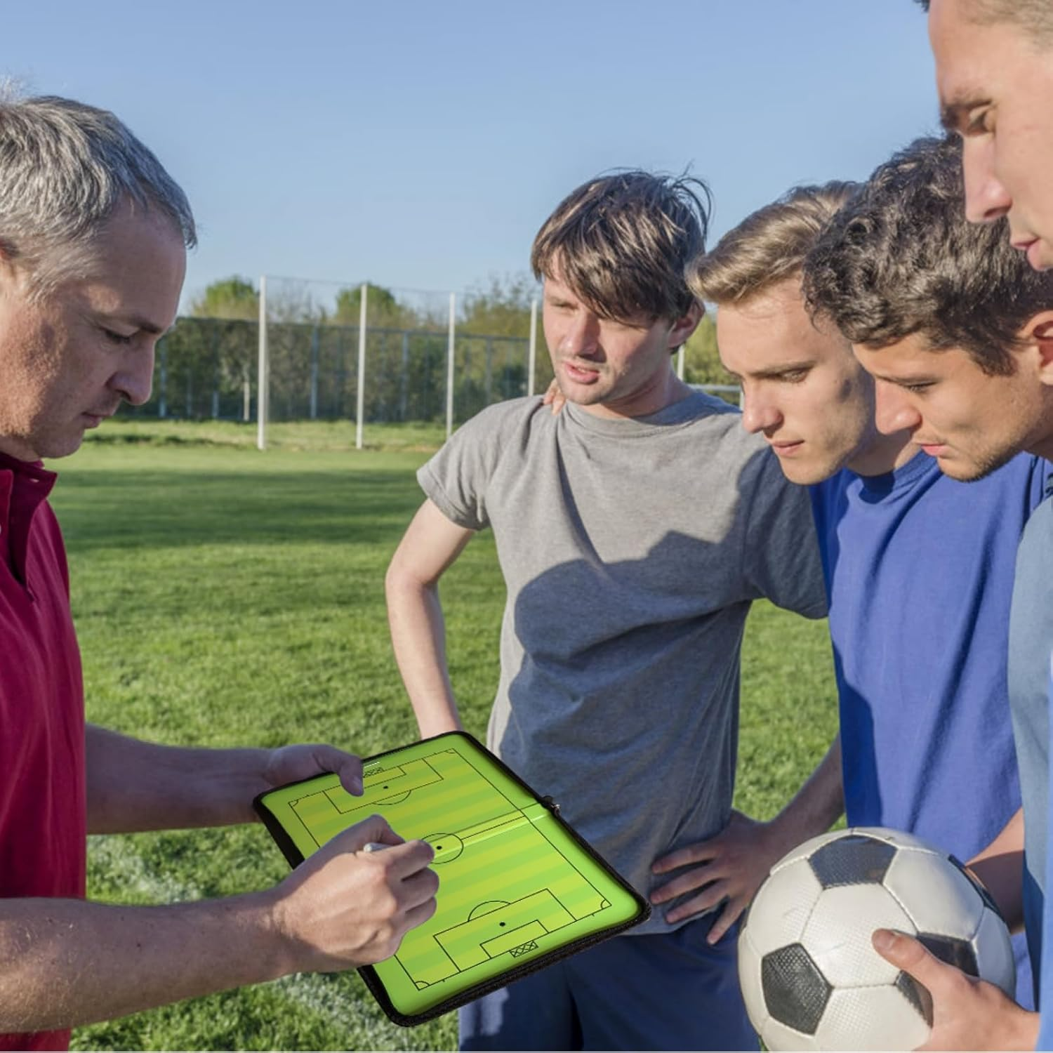 Magnetic Soccer Coaching Tactics Board Portable Football Soccer Coaching Board Erasable Coaches Clipboard with Magnets and Marker Pen Coach Training Equipment for Teaching and Game Plan image number 3