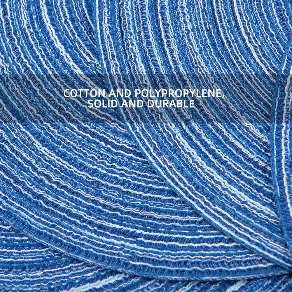 Round Placemats Cotton Heat Resistant Braided Placemats Washable 14 Inch Table Mats for Kitchen Tables Set of 4, Blue image number 1
