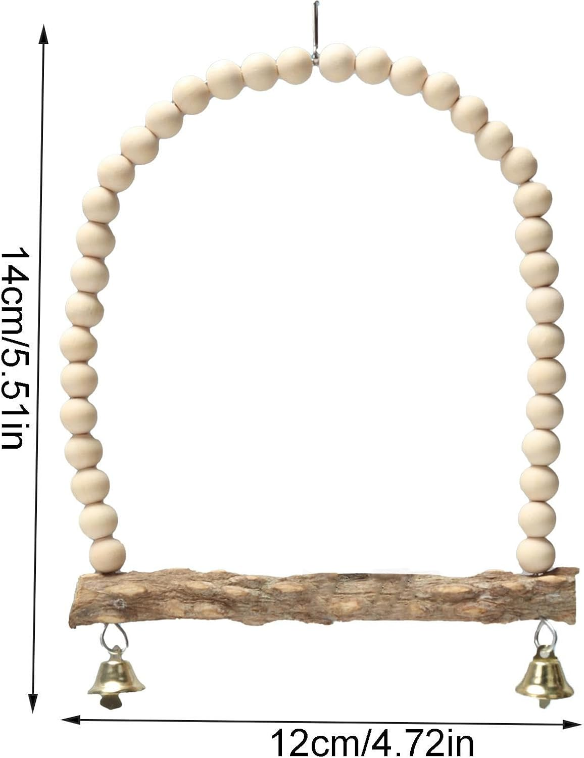 Bird Swings for Parrots, Stand with Bell | Perches for Conures, Parakeet Toys for Cage, Swings for Small Birds Jmedic image number 5