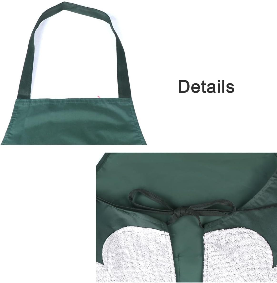 2 Pack Kitchen Cooking Aprons, Waterproof and Oil-Proof Wipe-Able Hand Apron, Chef Apron with Pockets for Women Men Black image number 1