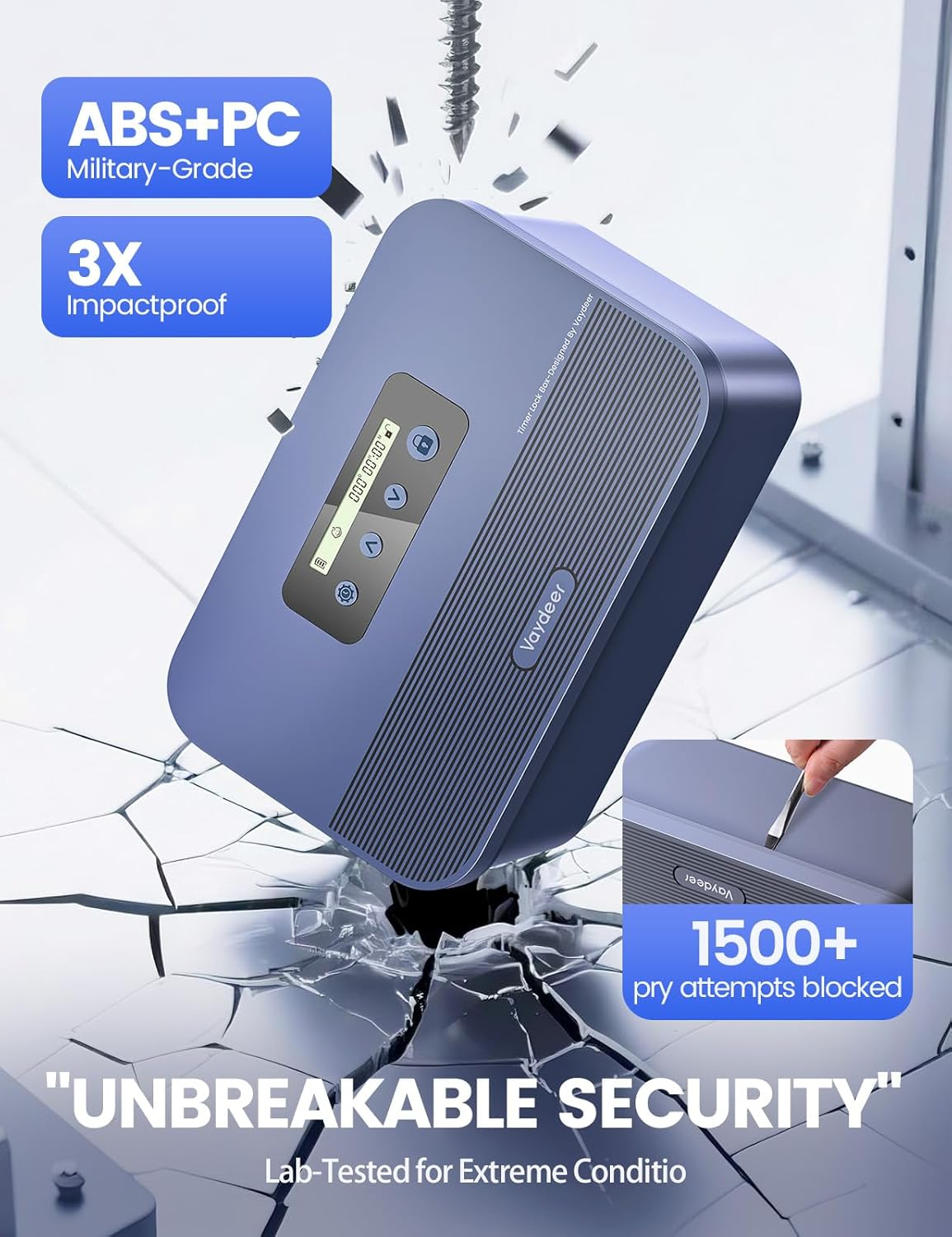 Vaydeer Time Lock Box, Phone Lock Box with Timer, Timed Locking Safe, Self-Control Container with USB C Charge,Child Lock, Audio Prompt, Time Release Storage Locker for Phone/Ipad Mini/Medicine image number 3