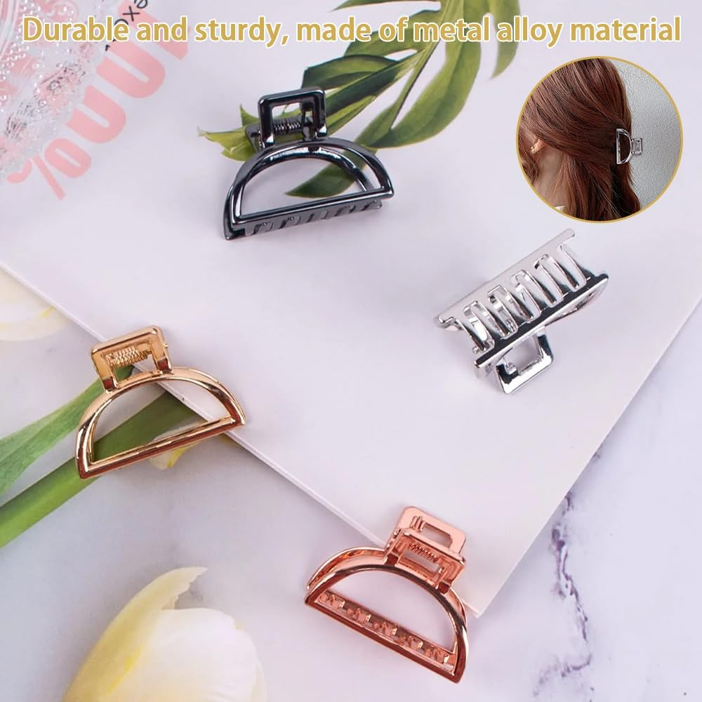 8 Pack Metal Hair Claw Clips,Hair Catches Barrettes,Hair Ornament,Strong Hold Claws,Non-Slip Hair Styling Accessories,Hair Pins,For Women Half Bun image number 5