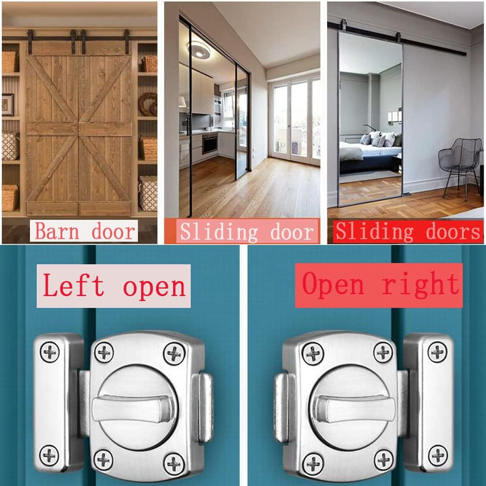 Bolt Latch Bedroom Anti-Lock Buckle Bedroom Door Lock Anti-Theft Door Lock Safety Push-Pull Exposed Bathroom Door Bolt, Suitable for All Kinds of Swing Doors (Brushed Silver) - 1 Lock image number 4