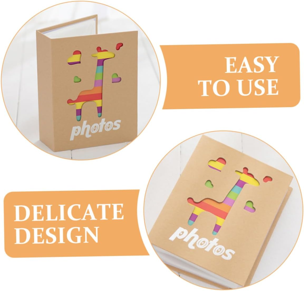 Photo Album for Boys and Page Keepsake Album with Cute Giraffe Design for Storing Precious Memories and Milestones image number 3