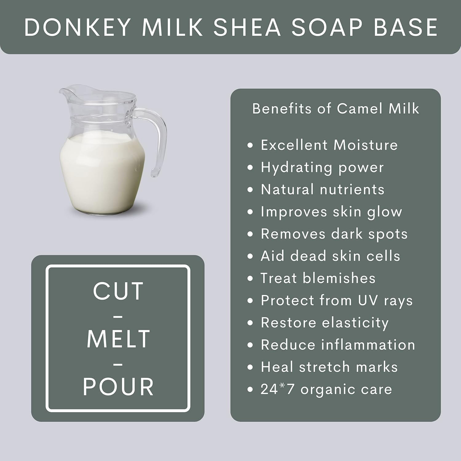 VEDANUM Natural Donkey Milk Concentrate Ultra Premium Soap Base with Shea Butter - 1 KG ( Sulphate and Paraben Free) image number 3