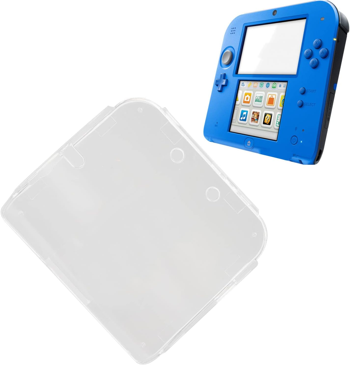 Cocoarm 2DS Case Crystal Clear Protective Cover for 2DS Console, Transparent PC Material with Snug Fit, Scratch-Resistant Design for Compact Storage and Gaming Enthusiasts