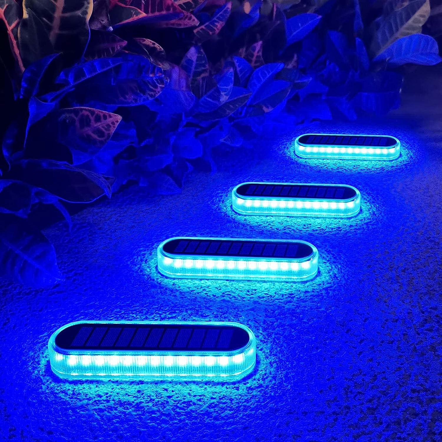 Lacasa Solar Deck Lights, 4 Pack 40LM Solar Powered Step Lights, LED Dock Lights Warm White 2700K Outdoor In-Ground Lights IP68 Waterproof Auto On/Off for Garden Stairs Driveway Pathway Lighting