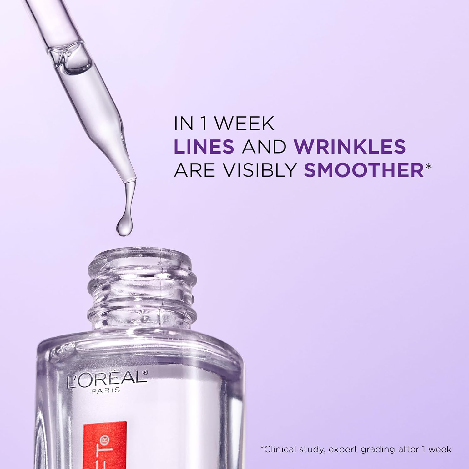 L'Oreal Paris Revitalift 1.5% Pure Hyaluronic Acid Face Serum, to Hydrate, Visibly Plump Skin, & Reduce Wrinkles, Fragrance Free 1 Oz image number 1