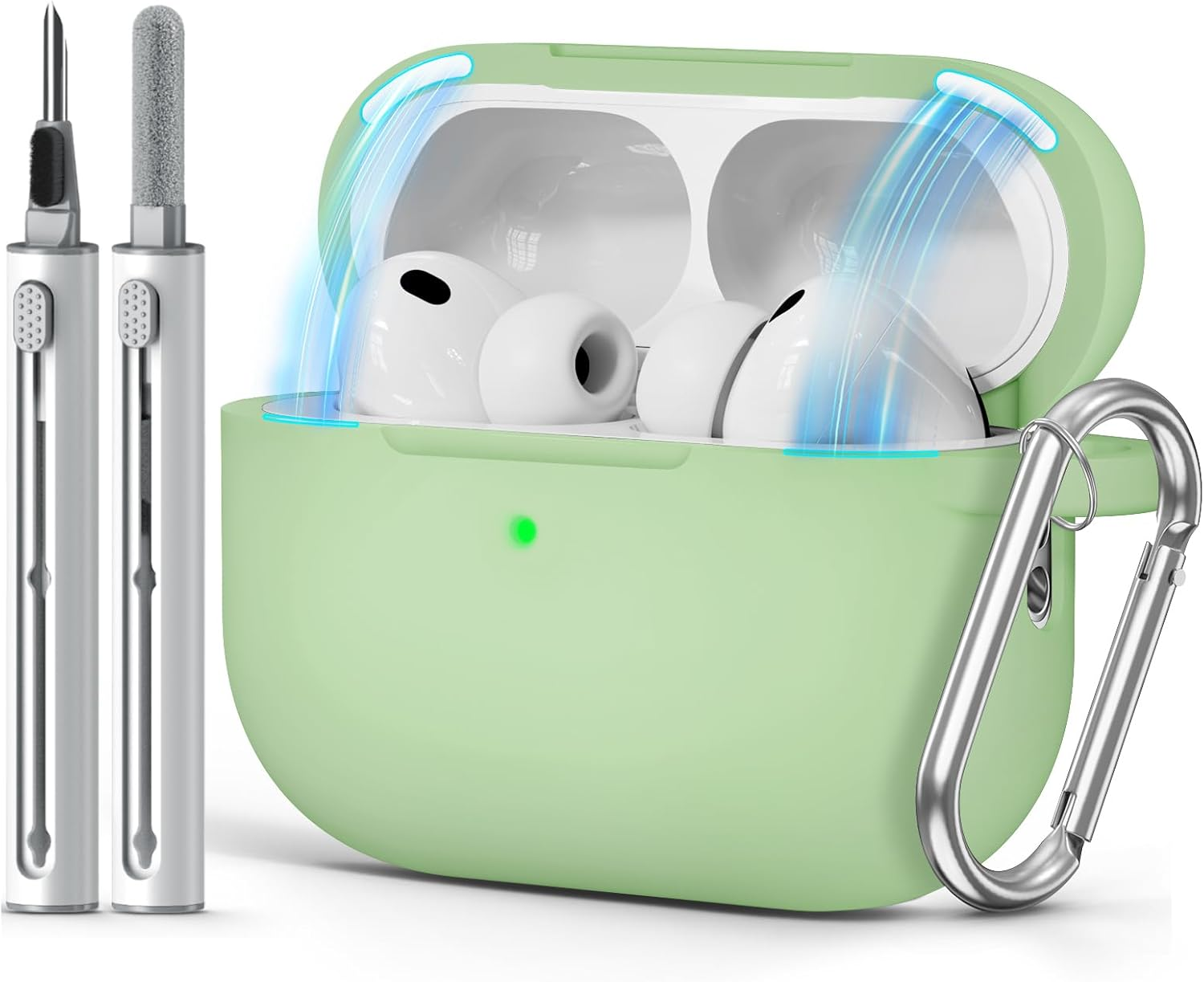 Inesore for Airpods Pro 3 Case Cover (2025) with Magnetic Lid Lock, Soft Silicone Case Compatible with Airpods Pro 3Nd Generation, Accessories with Cleaning Kit and Keychain -Black