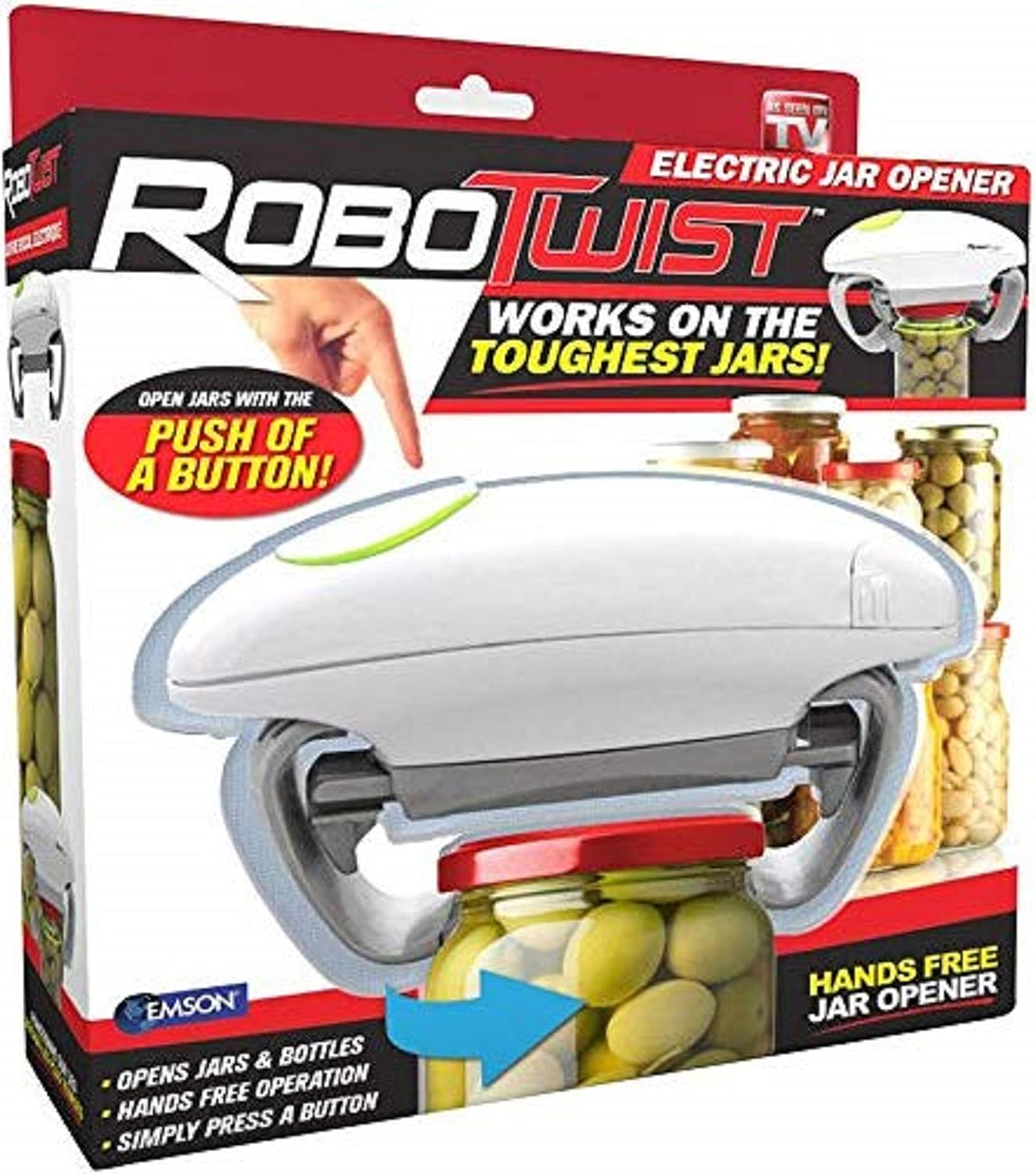 Robo Twist Electric Jar Opener&ndash; the Original Robotwist One Touch Electric Handsfree Easy Jar Opener, Works for Jars - as Seen on TV image number 2