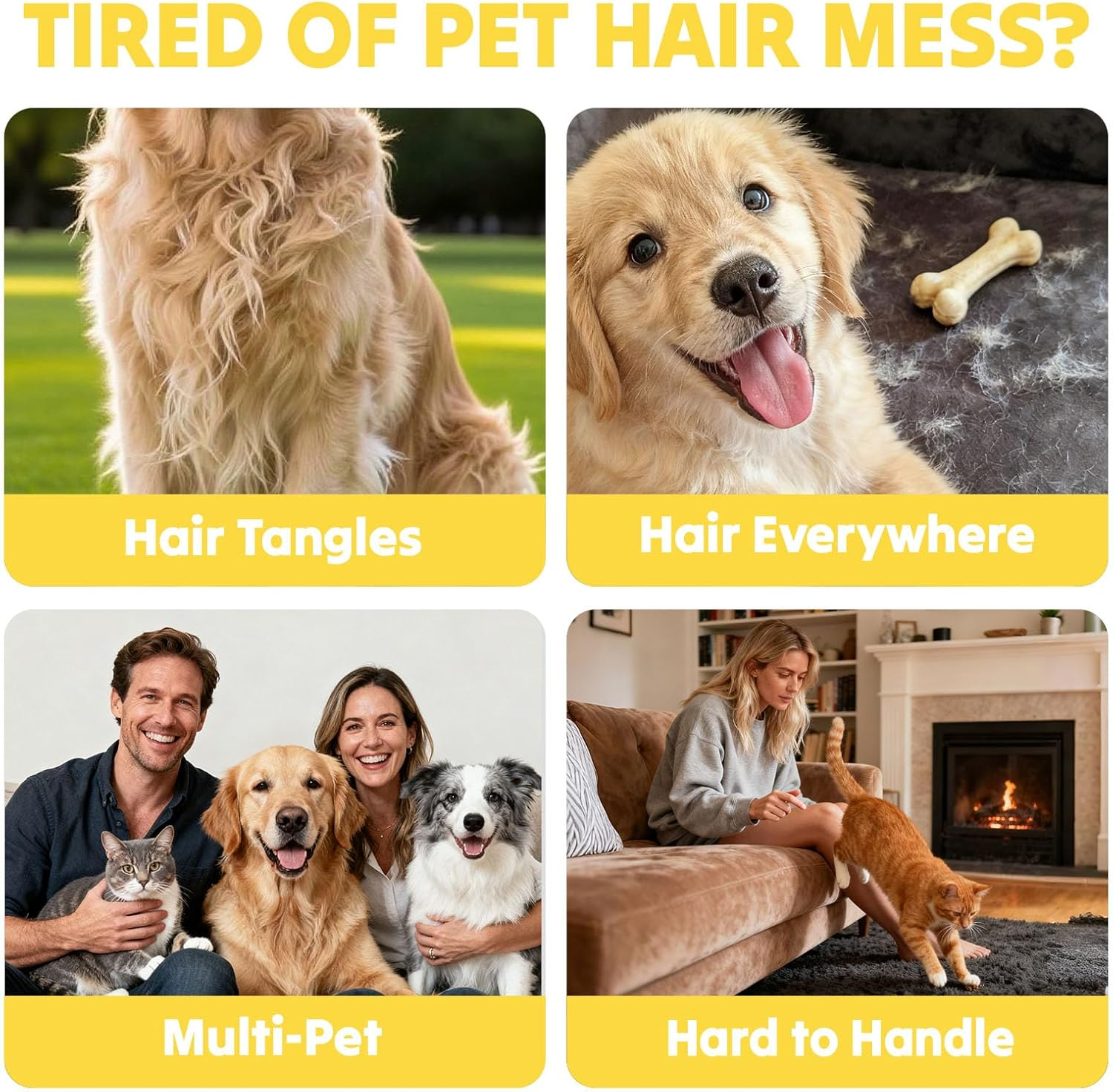 Cat Brush & Dog Brush, Self Cleaning Slicker Brush with 3 Modes, Deshedding Grooming Tool for Cats & Dogs, Hair Remover for Short & Long Haired Pets, One-Click Easy Clean Removes Loose Fur & Tangles image number 4