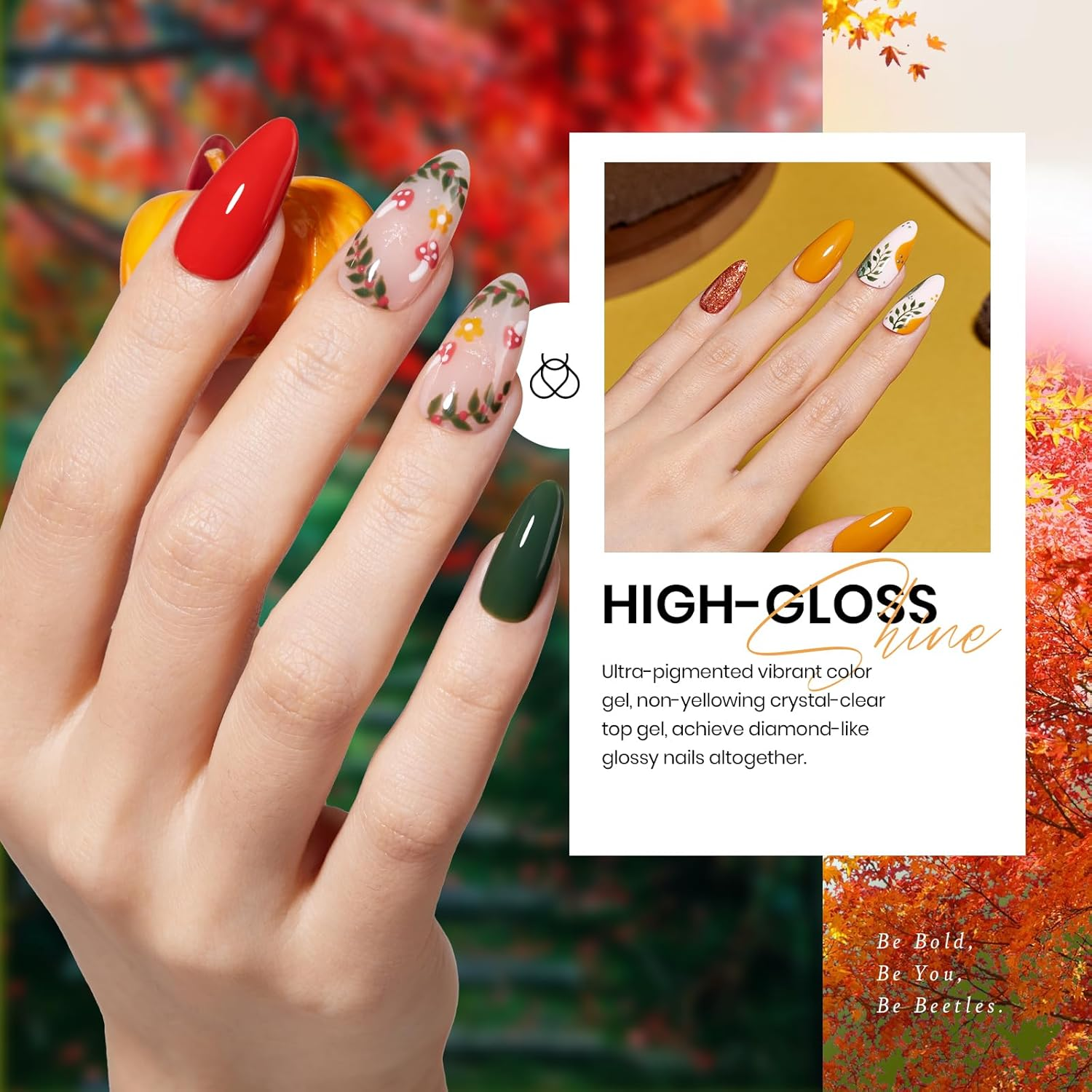 Beetles Gel Polish Gel Nail Polish Kit,23 Pcs Blue Pink Green Brown Purple Nail Polish Gel Polish Set DIY Home Women image number 6