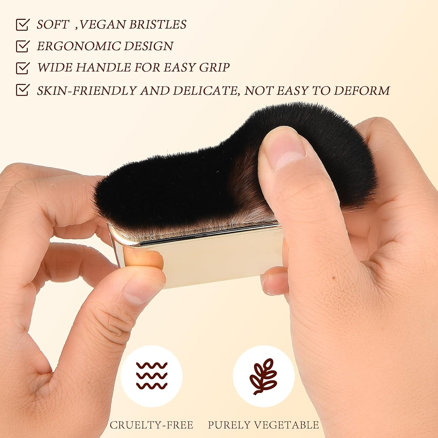 2 PCS Tanning Brush - Body Makeup Blend & Blur Tan Brush Applicator for Body & Leg Tanners (Black Gold) image number 4