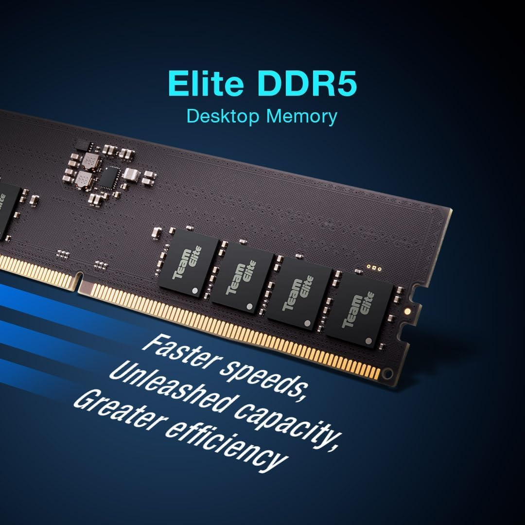 TEAMGROUP Elite DDR5 32GB Kit (2X16Gb) 6000Mhz PC5-48000 CL48 Non-Ecc Unbuffered UDIMM 288 Pin PC Computer Desktop Memory Module Ram Supports Intel & AMD TED532G6000C48DC01 image number 4