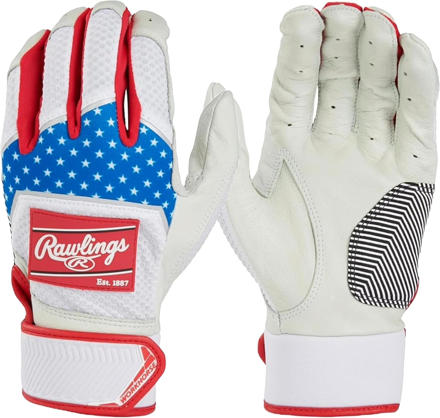 Rawlings | Workhorse Baseball Batting Gloves | Adult | Multiple Colors image number 1